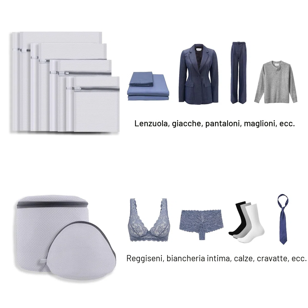 Sacchetti per Lavatrice 10 Pezzi,sacchetti per lavatrice per indumenti, ideali per capi delicati, biancheria intima, calze, reggiseni, cappotti, biancheria da letto