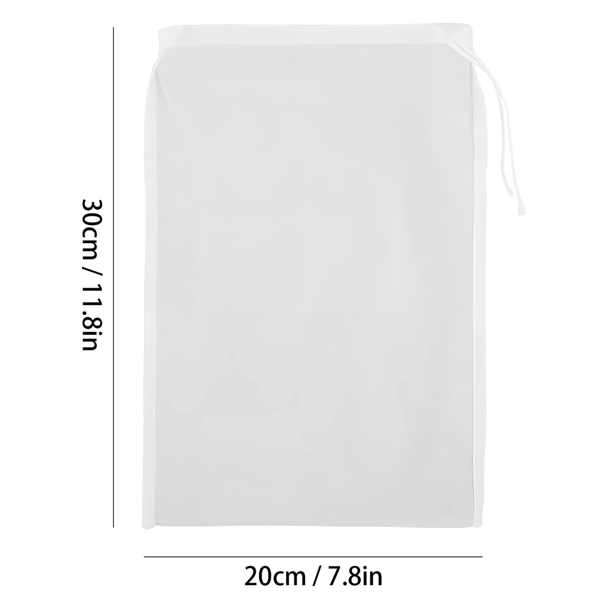 Volumoon 4 Pezzi 200 Mesh Panno Filtrante a Maglia Fine, Sacchetto Filtro in Nylon con Coulisse per Latte di Mandorle e Noci, 20x30CM