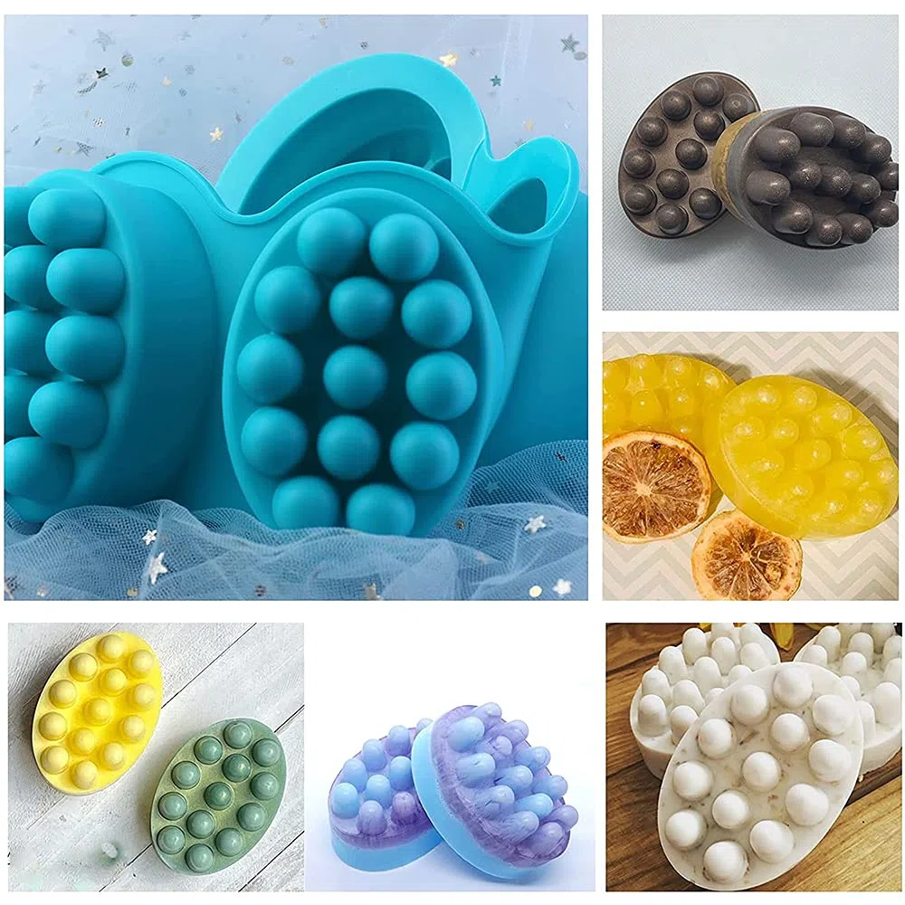 Sapone Silicone Fatto Casa Stampo, Ovale Silicone Sapon, Stampi Saponette Fai Da Te, Fatto a Mano Stampi Sapone, per Stampo Sapone Cioccolato in Gelatina Artigianale Fatto in Casa (4 Cavità)