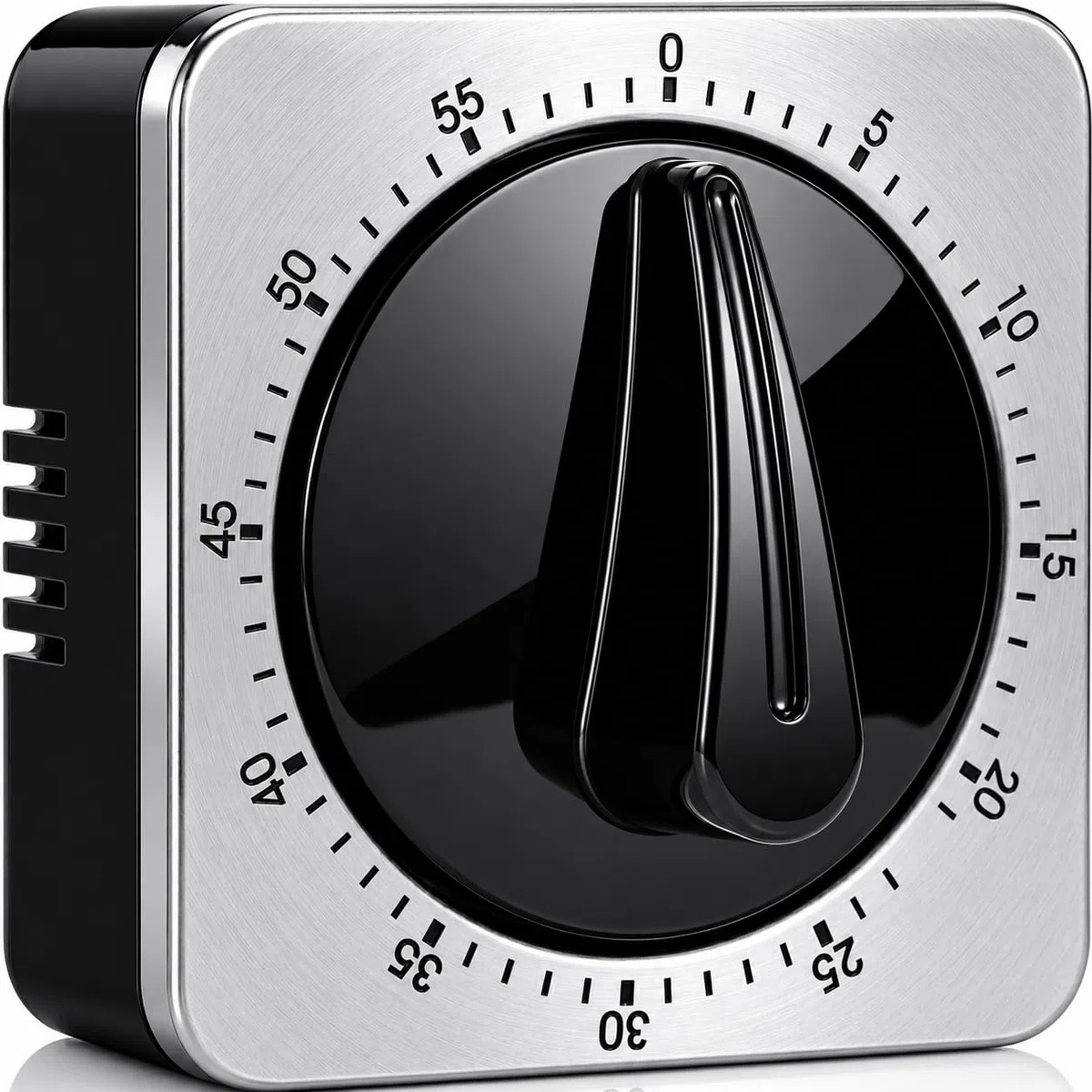 Albayrak Timer da cucina, timer da cucina con allarme forte, non richiede batterie, 100% meccanico - Retro magnetico, squisito corpo in acciaio inossidabile - Promemoria conto alla rovescia - Argento