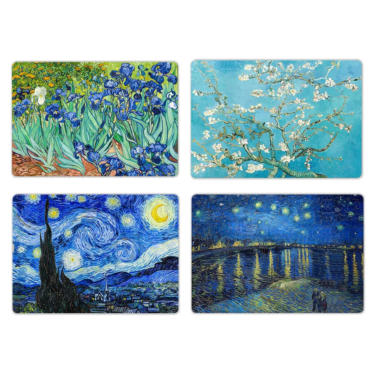 Lupia - Tovagliette americane lavabili XXL, set da 4 pezzi in PVC rettangolari 28,5x43 cm, decorate tema NOTTE STELLATA, colazione pranzo cena, da tavola, cucina, bar pizzeria pub birreria ristorante