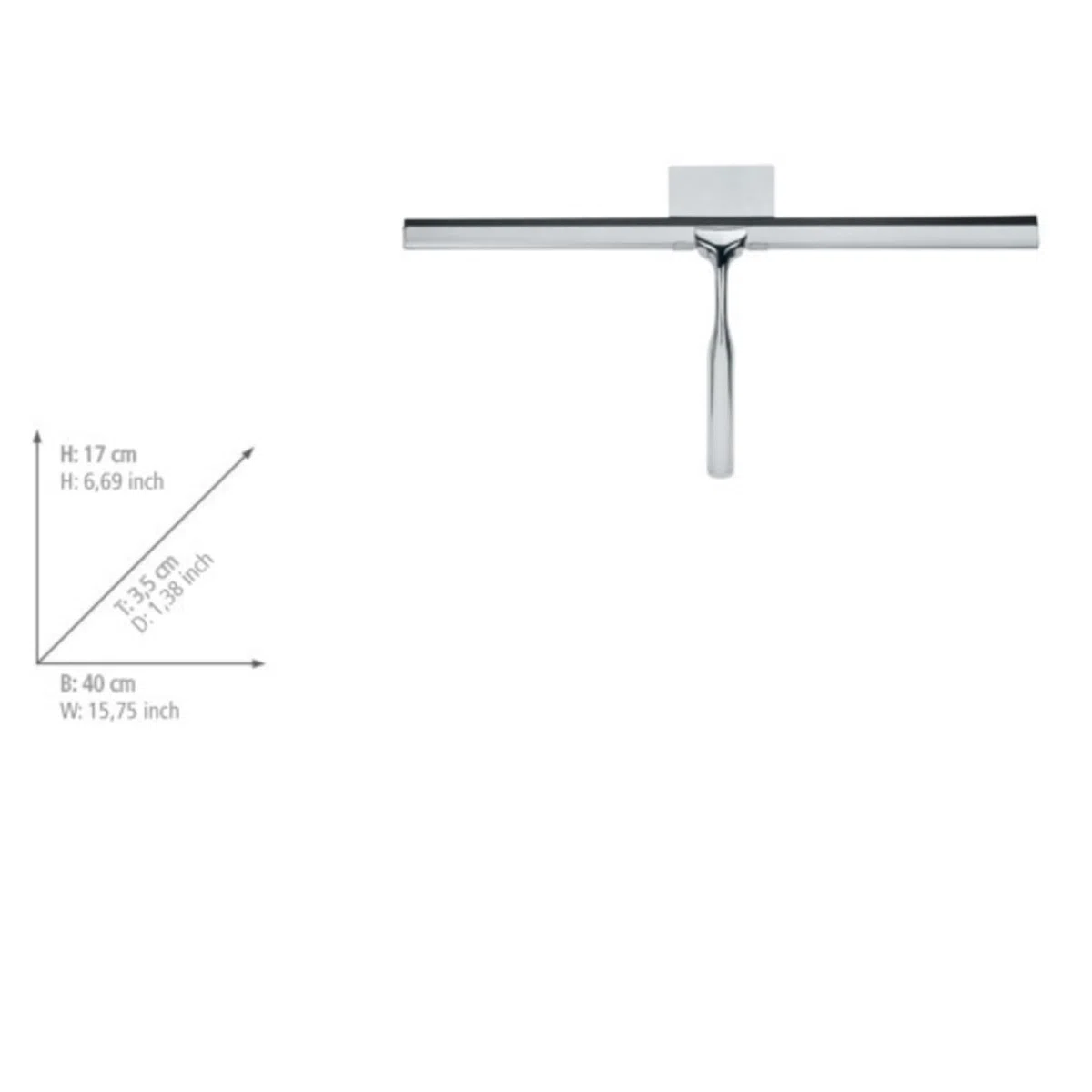 WENKO Terni Terni Jumbo - lavavetri doccia con attacco a parete da attaccare, metallo, 40 x 17 x 3,5 cm, cromato