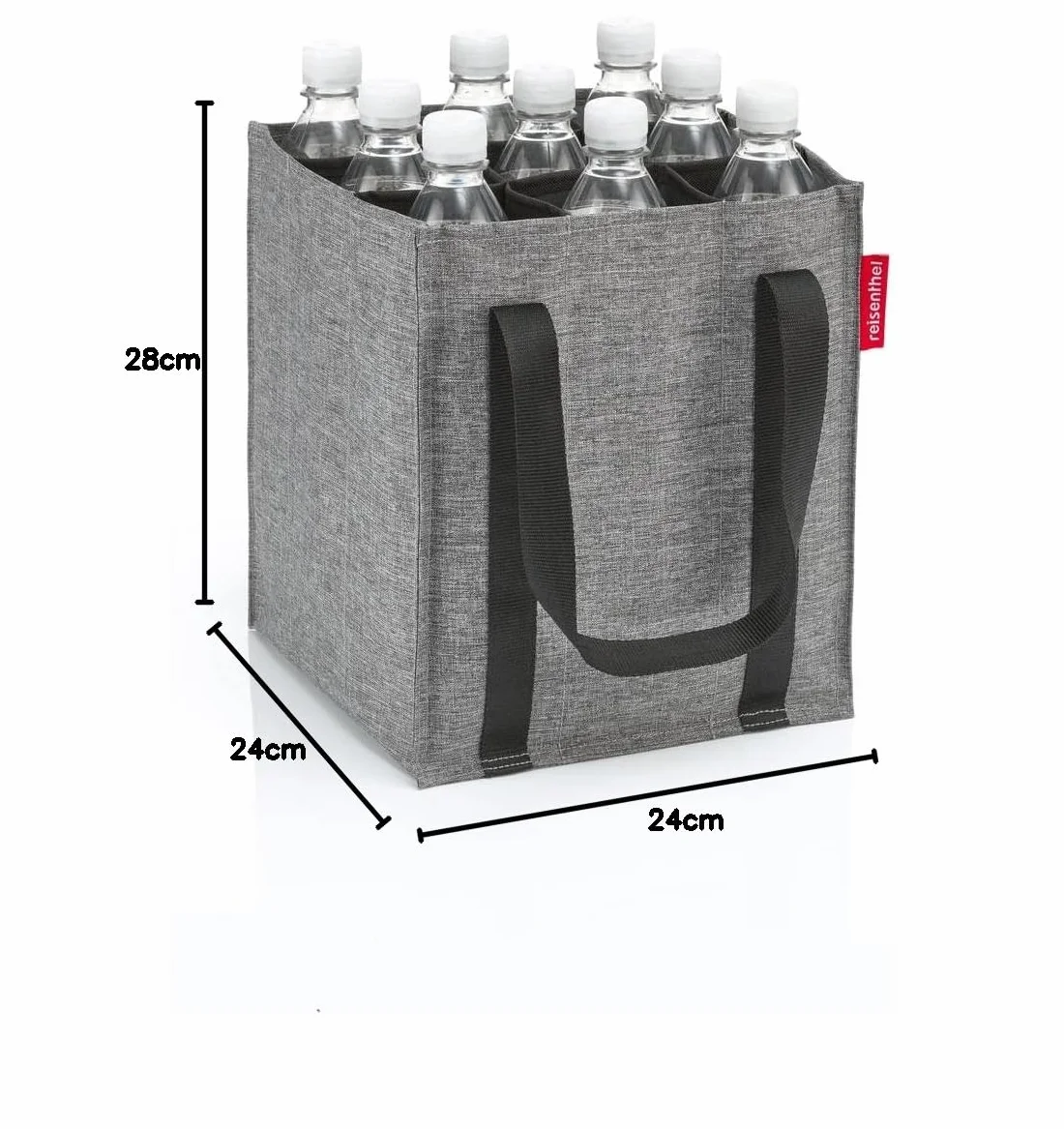 reisenthel bottlebag twist silver - 9 scomparti, facile riciclaggio delle bottiglie, cinghie di trasporto