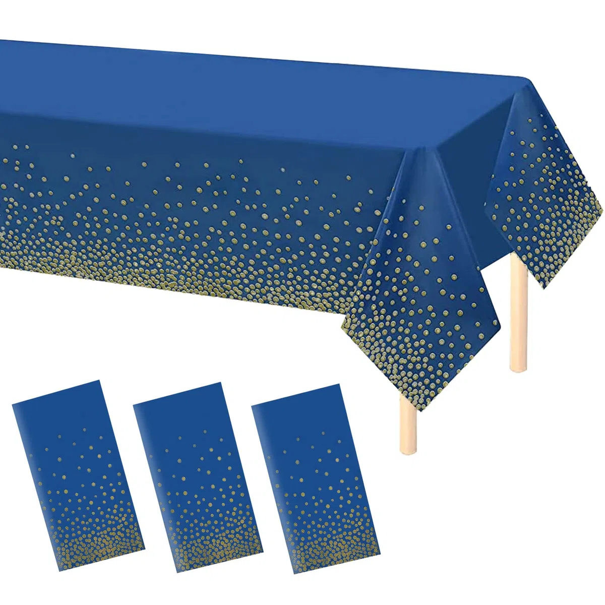 3 tovaglie per compleanni, feste, compleanni, 137 x 274 cm, blu per feste, picnic, laurea