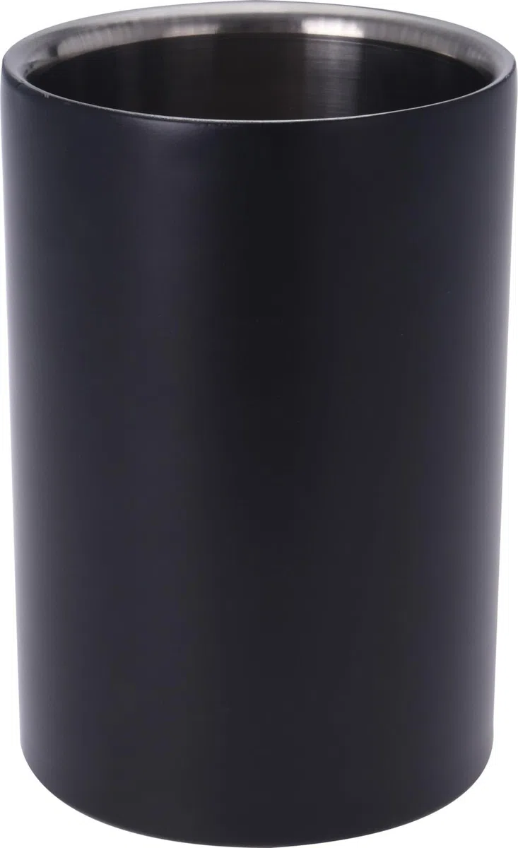 Bambelaa! Refrigeratore per vino in acciaio inox, a doppia parete, alto, per spumante, raffreddatore per bottiglie, raffreddatore per bevande, per vino, champagne e spumante (acciaio inox nero (circa