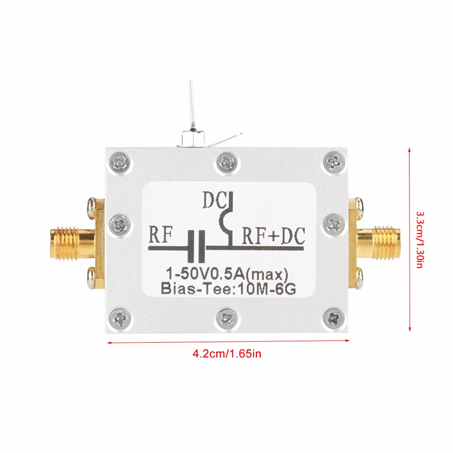 Estink Bias Tee Coassiale RF, 10 MHz-6 GHz, Modulo Banda Larga Alta Frequenza per Microonde, Pretensione RF-Bias T