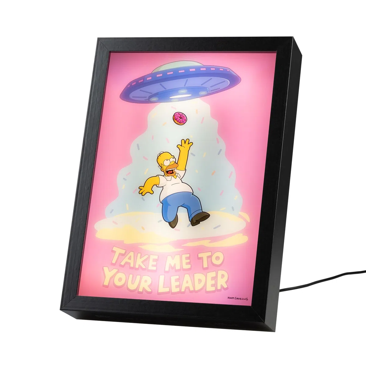 Grupo Erik Quadro Luminoso LED The Simpsons - Lampada da Tavolo Decorativa con Cornice per Gaming Room, Effetto Doppia Immagine e 15 Modalità di Luce | Cavo USB Incluso (20 x 28 x 5 cm)