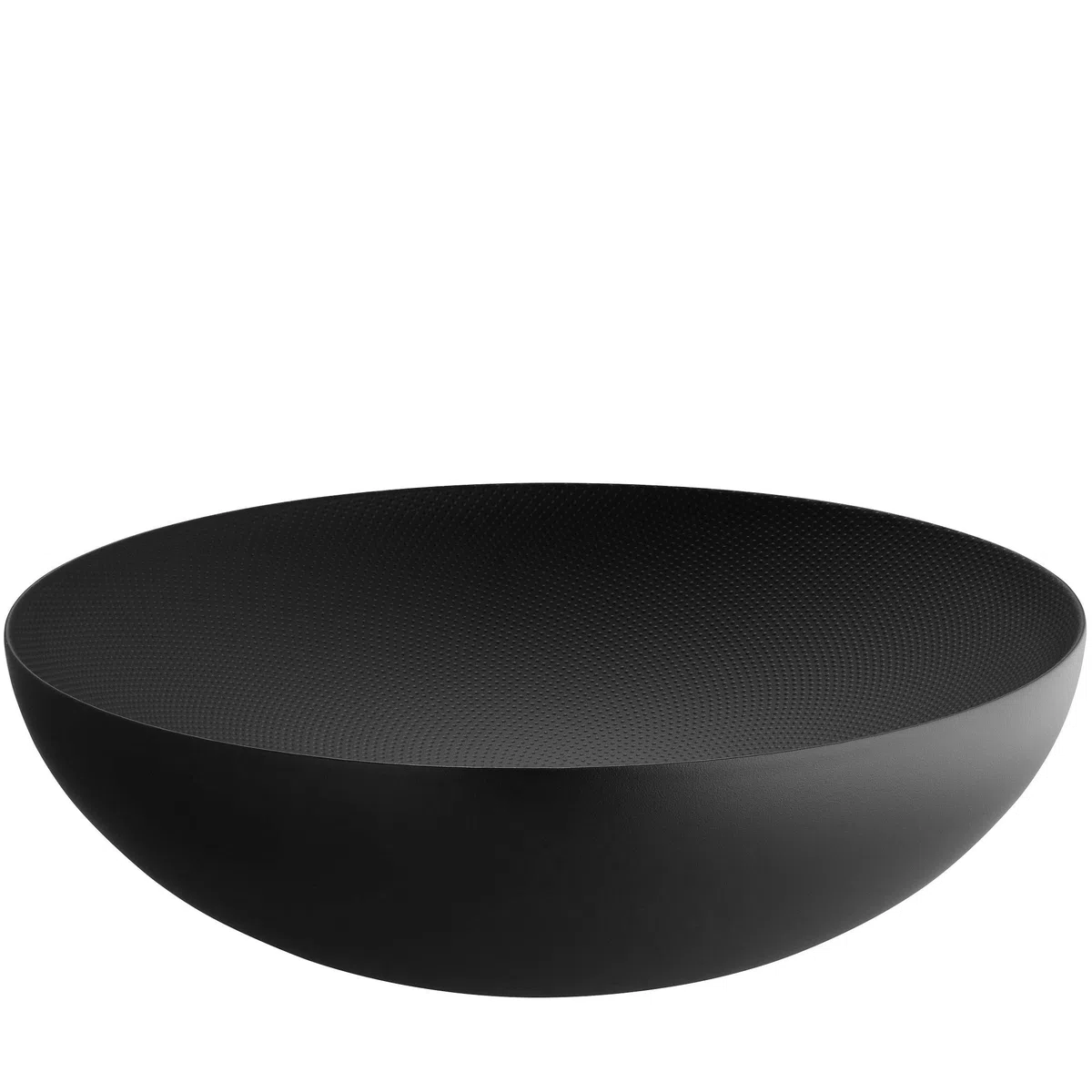 Alessi Double DUL02/32BT - Ciotola di Design a Doppia Parete in Acciaio Colorato con Resina Epossidica, Nero con Decoro in Rilievo