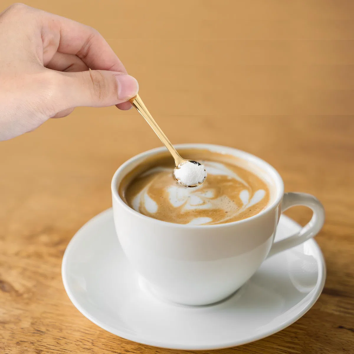 10 pezzi di cucchiaini da espresso mini, in acciaio inossidabile. Piccoli cucchiai compatti e portatili. Adatti per spezie, sale, miele, cucchiaini da tè, cucchiaini da caffè italiani (7,5 cm Oro)