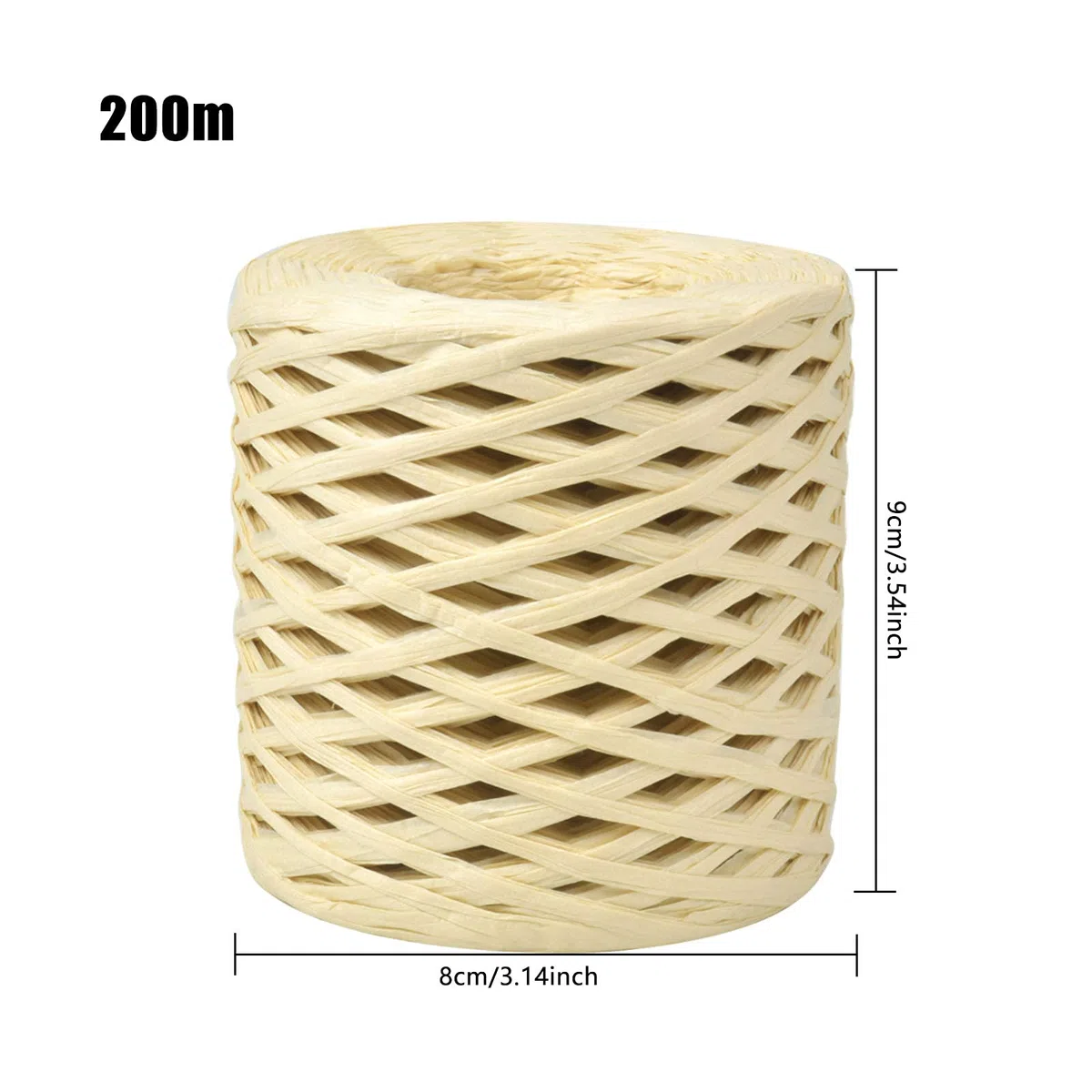 3 Rotoli Nastro di Carta in Rafia, 200M Corda di Carta Rafia Naturale per Uncinetto, Imballaggio di Carta Spago Rafano per Confezioni Regalo, Fai da Te Artigianato Decorazione, Tessitura (Naturale)
