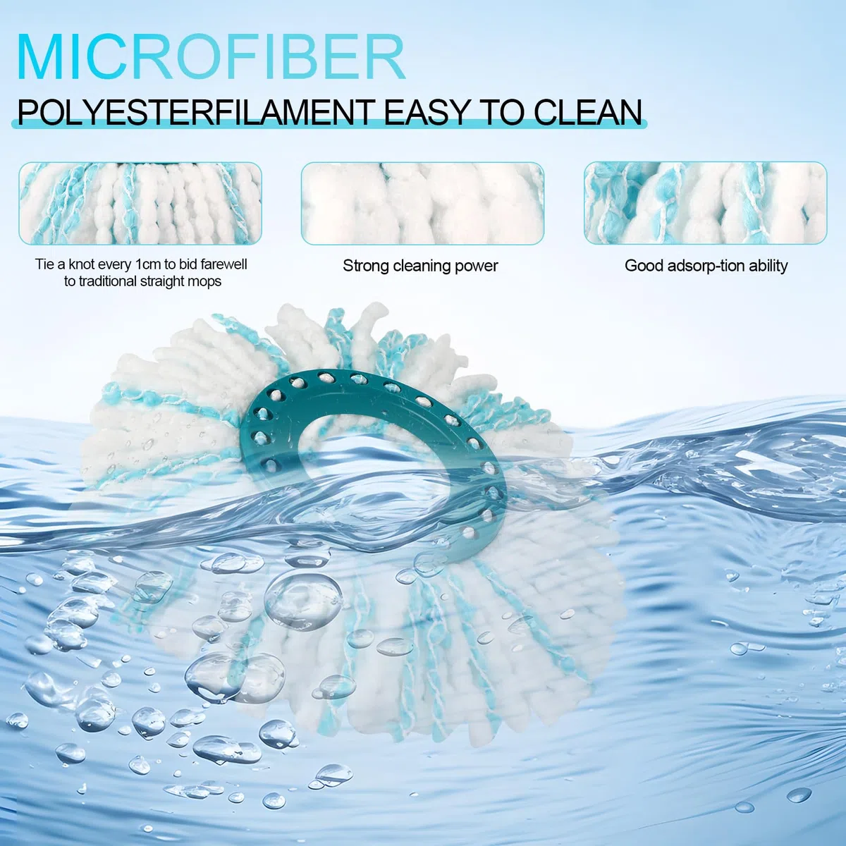 Sprifityy 4 pezzi per testine di ricambio Leifheit Clean Twist Disc Mop Micro Kit, testina di ricambio riutilizzabile per mocio,facile da sostituire,altamente assorbente,per tutti i tipi di pavimento