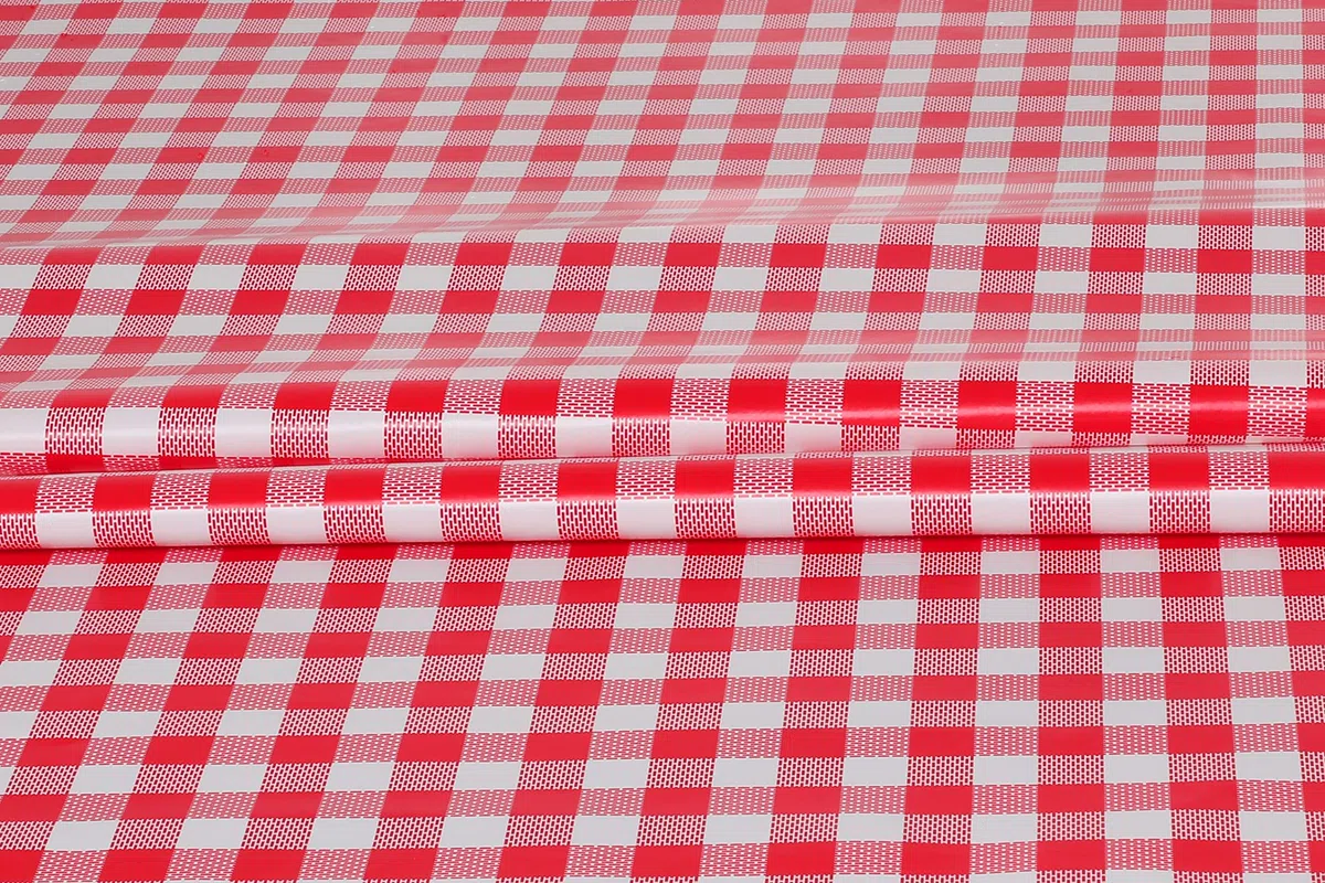 Home Direct Tovaglia in tela cerata plastificata rettangolare 140 x 180cm a Quadri Quadretti Rosso