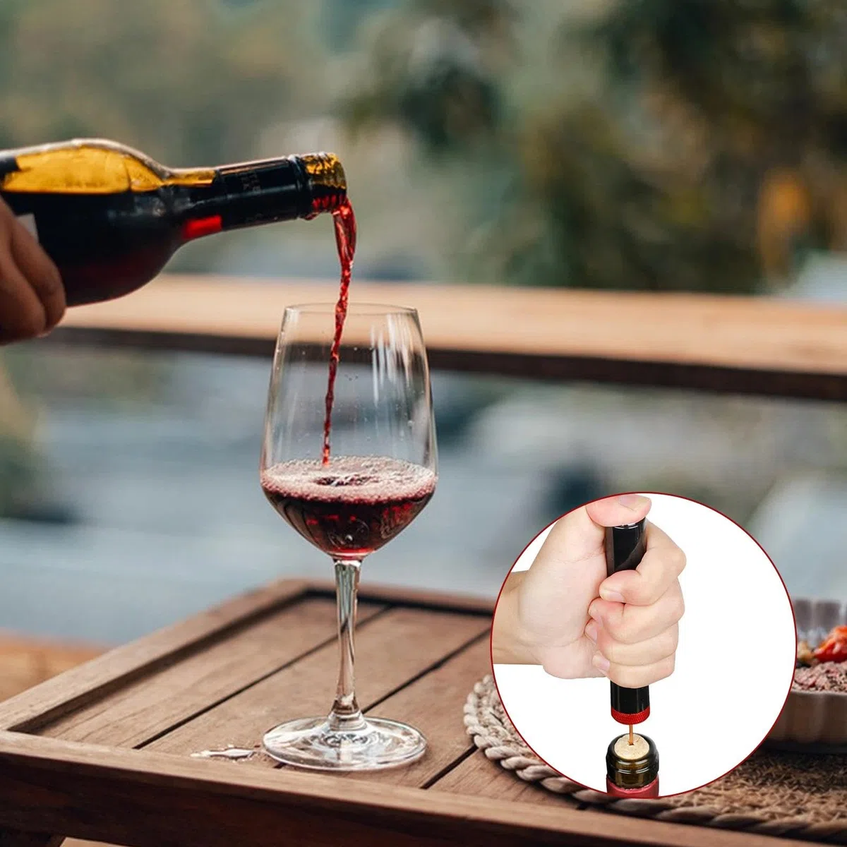 DEANKEJI Apribottiglie Vino Aria Compressa, Cavatappi di Vino Portatile Aria, Creativo Apribottiglie Cavatappi a Pompa, Pressione Dell'aria Cavatappi Professionale, per Casa, Bar, Matrimonio