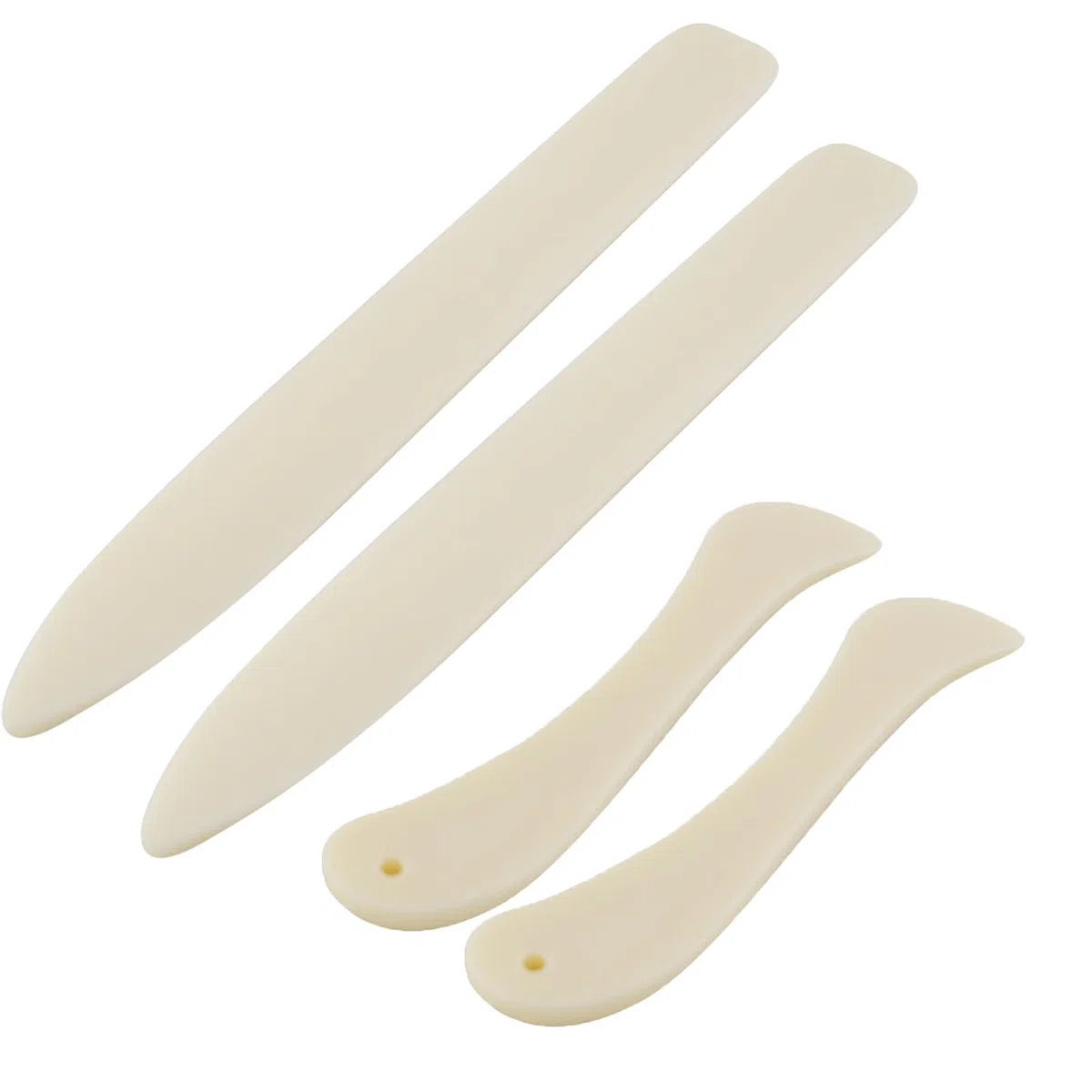 Gamba piegata in osso artificiale, raccoglitore per ossa, cartella per carta con punta arrotondata, per creazione di biglietti, libro fai da te (4 pezzi)
