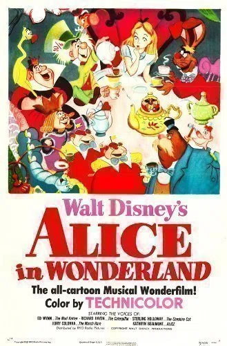 Alice In Wonderland Poster Film Vintage Misure A1 A2 A3 A4 - A3