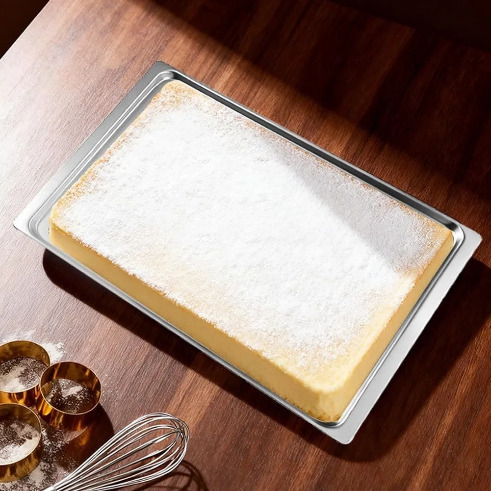 Teglia da forno in alluminio, 43,5 x 31,5 cm, per pane, torte, biscotti, fogli per biscotti non pezzi, resistente per forno commerciale