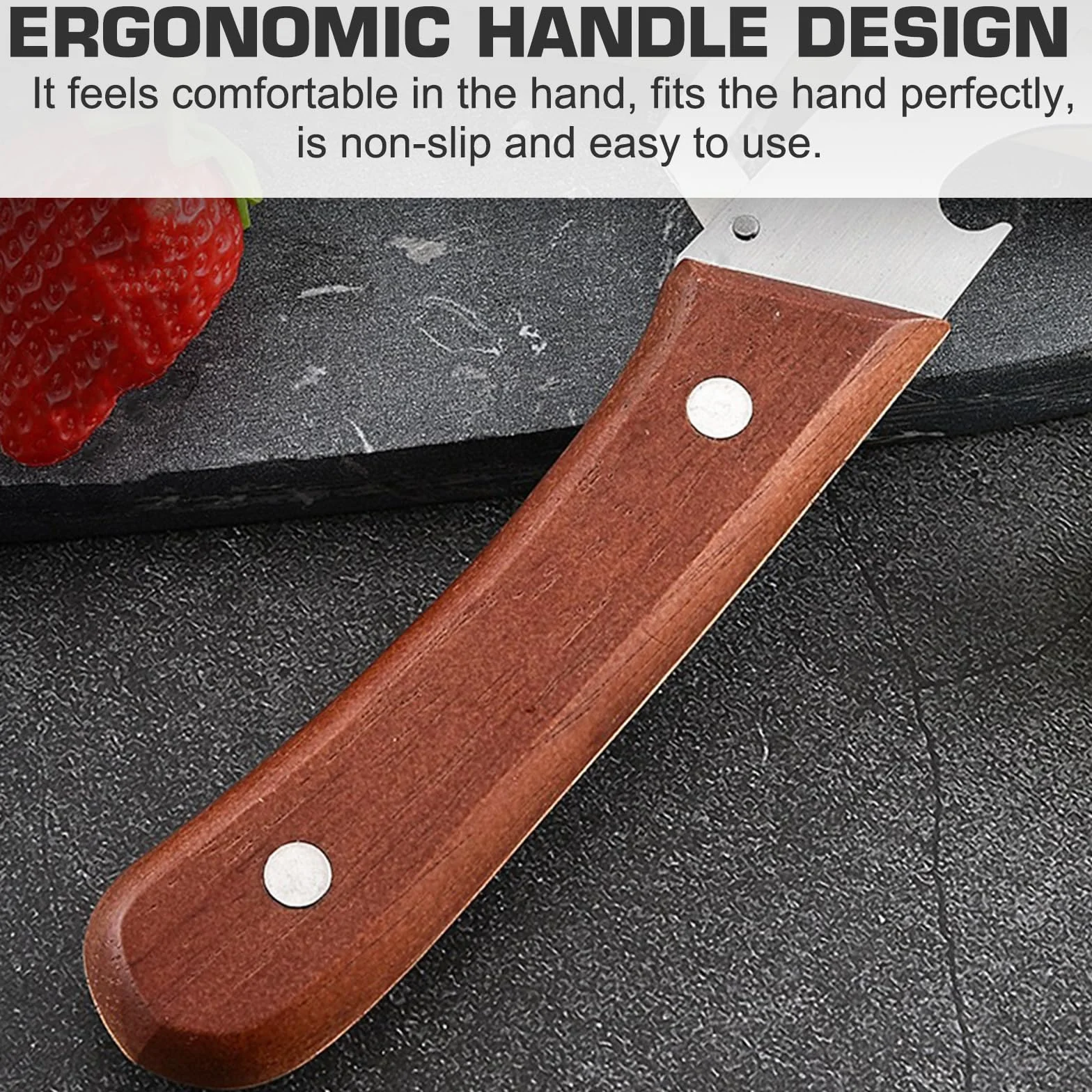 3Pezzi Pelapatate Multifunzionale, 3 in 1 Pelapatate Professionale, Pela Patate in Acciaio Inox Pela Patate e Verdure Manico in Legno Apribottiglie Tagliare il Cipollotto a Julienne per Cucina