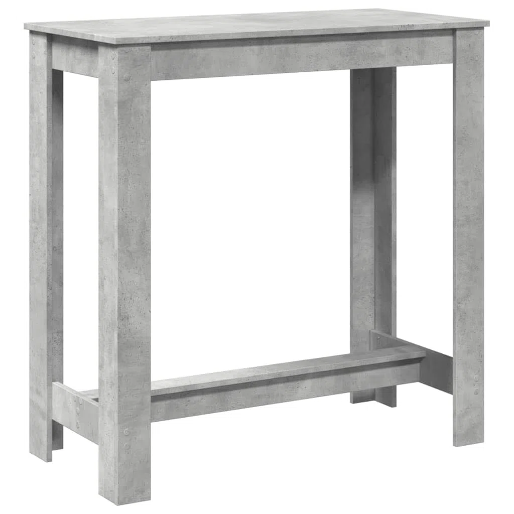 VidaXL Tavolo da bar grigio cemento - legno ingegnerizzato - casa/ufficio/soggiorno - 102 x 50 x 103,5 cm - 90 kg