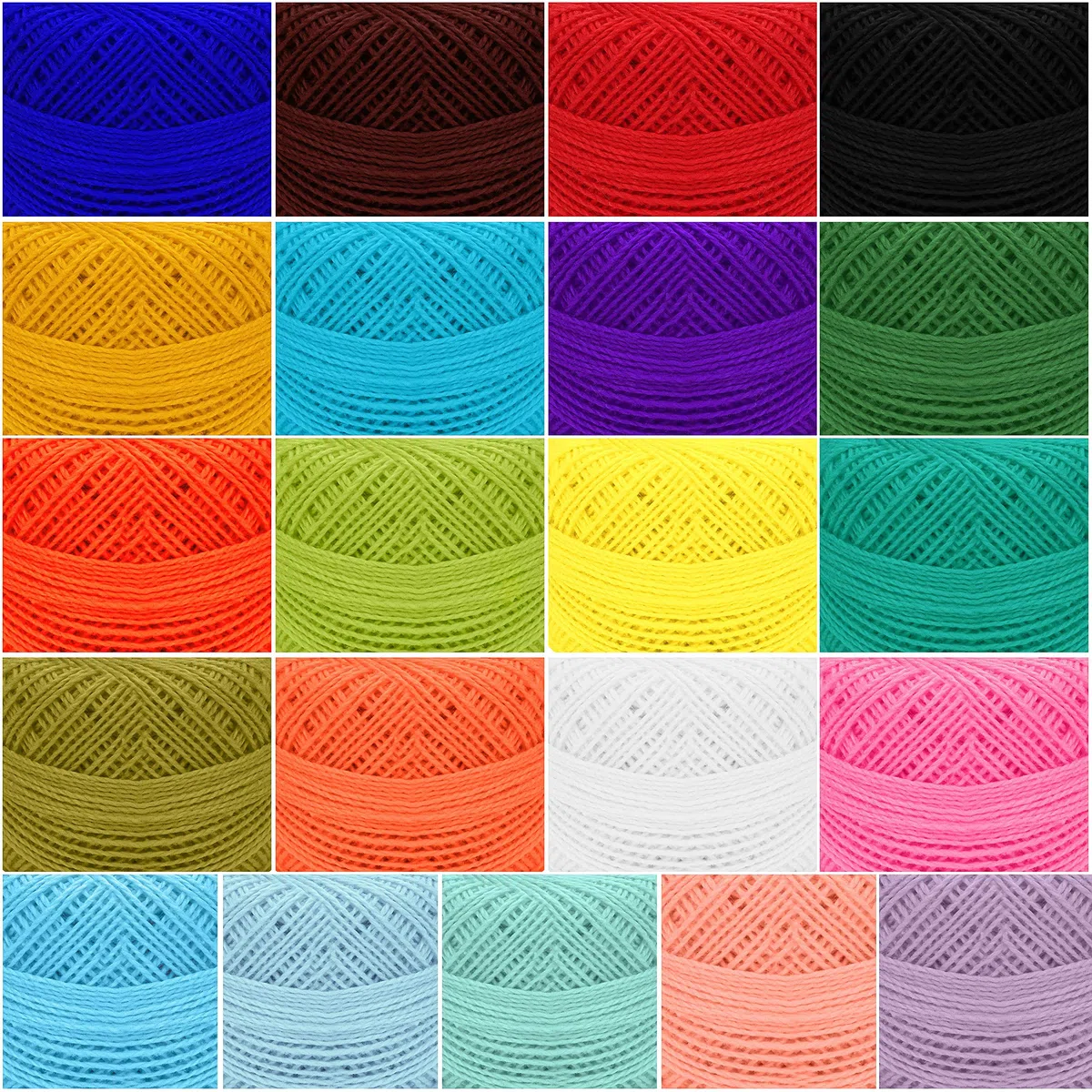 Kurtzy Gomitoli Cotone per Uncinetto Set (42 Filati) - 2 Uncinetti Inclusi (1 mm e 2 mm) - Peso per Uncinetto (5 g) - Lunghezza Totale Filo per Uncinetto 1512 m