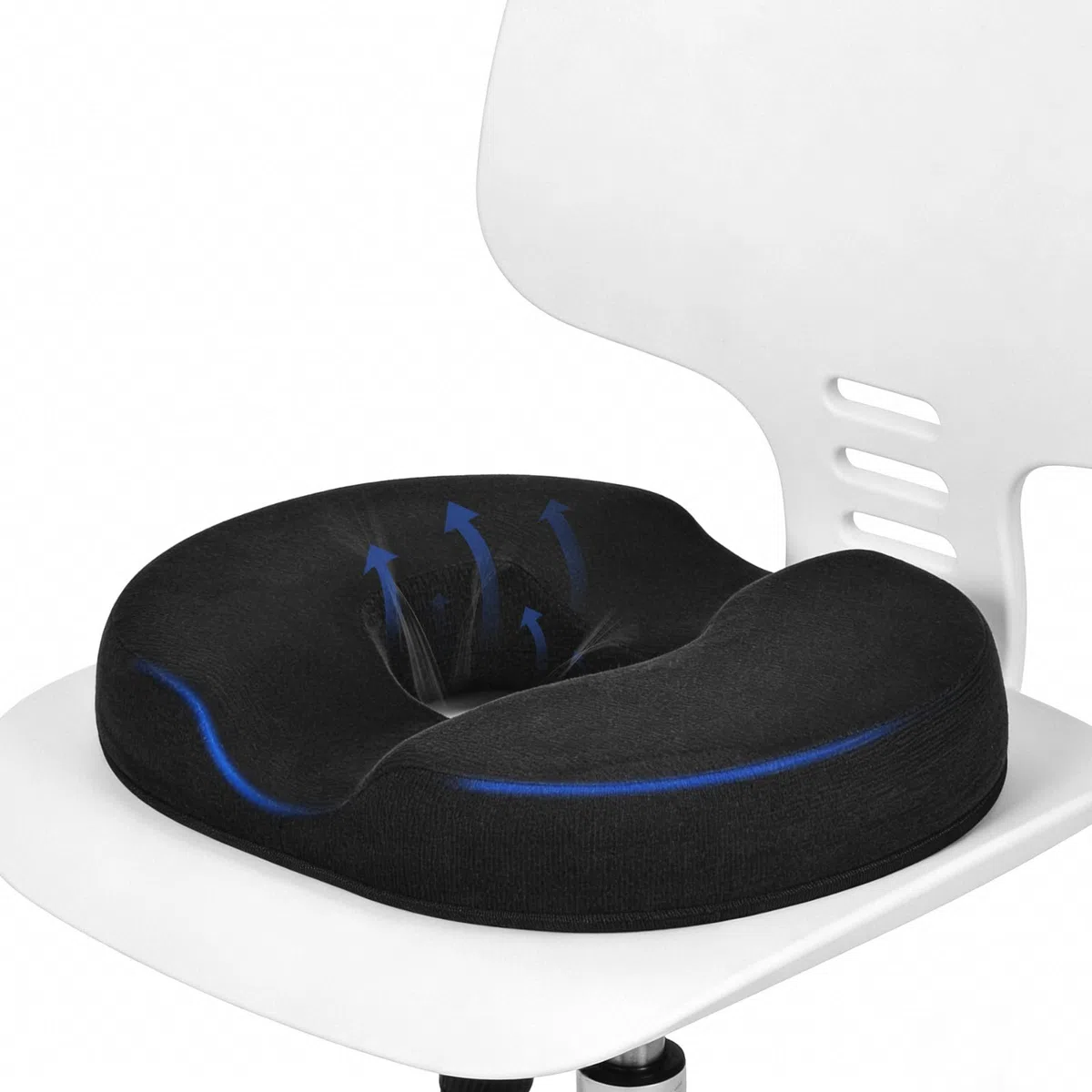 Cuscino Antidecubito, Cuscino Sedia Ufficio, Cuscino Ergonomico, Ciambella per Sedersi – Sollievo per Coccige, Emorroidi, Sciatica, Gravidanza - Memory Foam per Ufficio Casa Auto Sedia