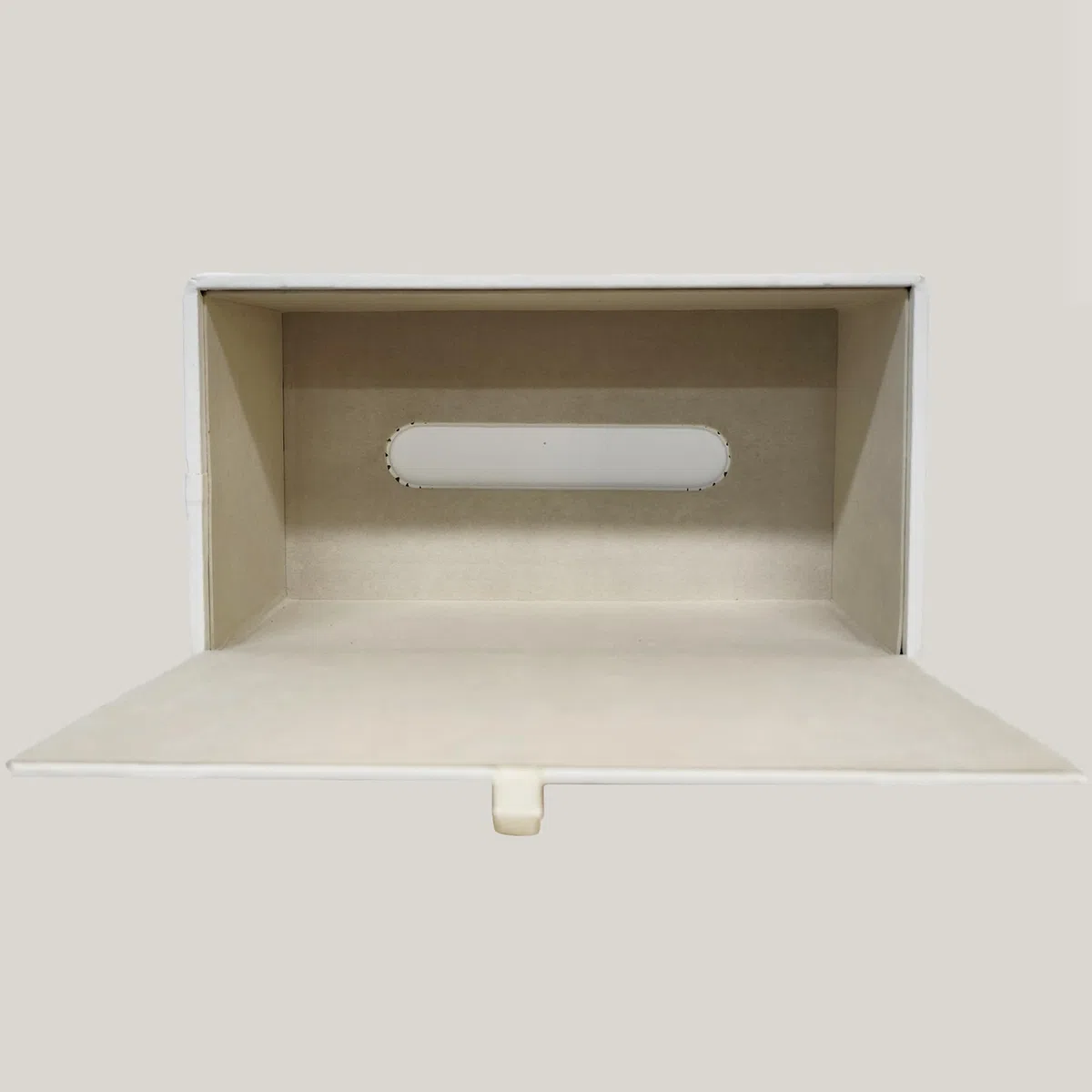 NICEME Scatola di Fazzoletti in Pelle PU, Porta Fazzoletti da Scrivania, Dispenser per Fazzoletti, Adatta per Ufficio e Casa, 25 x 14 x 10 cm, Bianco