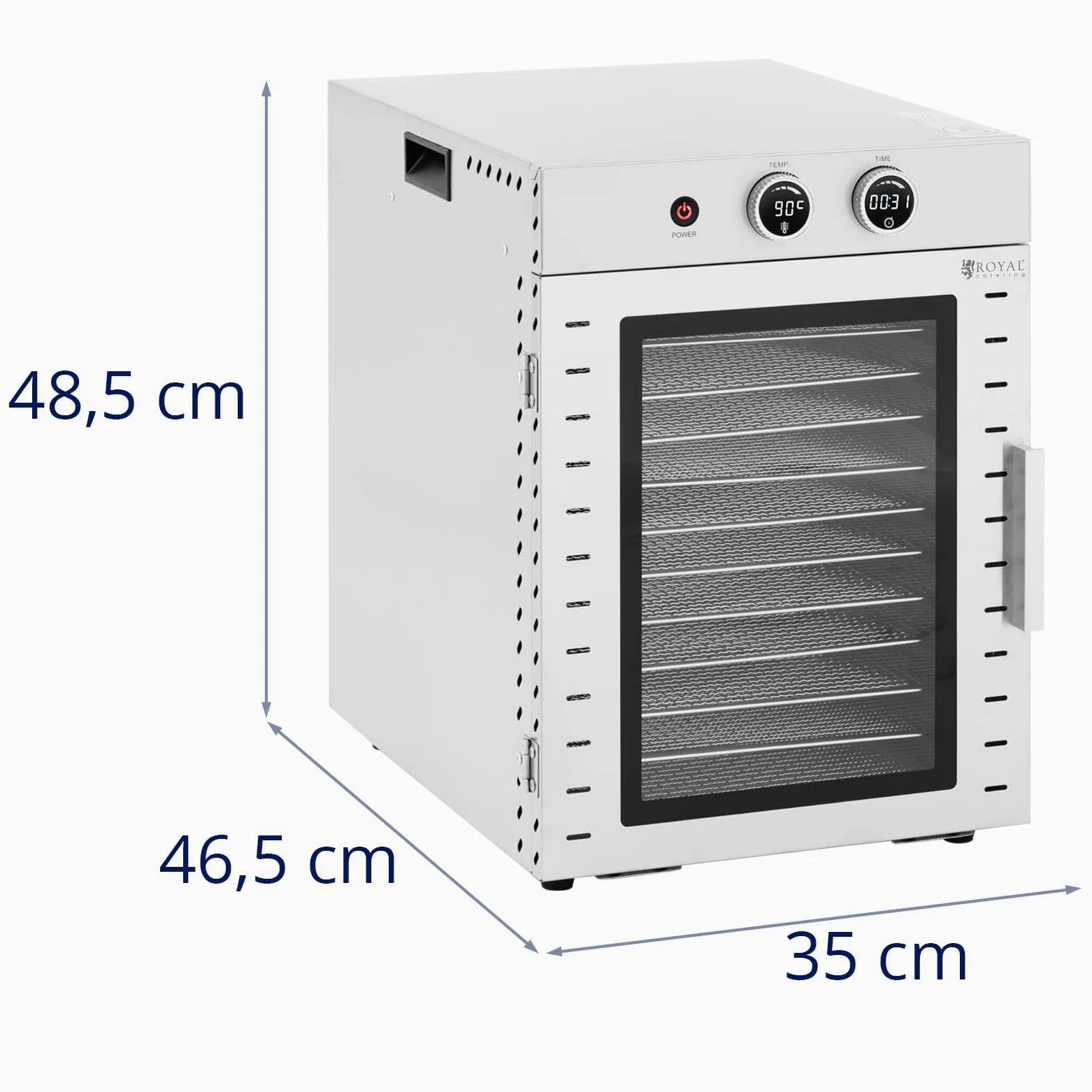 Royal Catering Essiccatore per alimenti 1000 W 12 ripiani 40 l Essiccatore alimentare Essiccatore frutta e verdura Essiccatore funghi Essiccatori professionali per alimenti