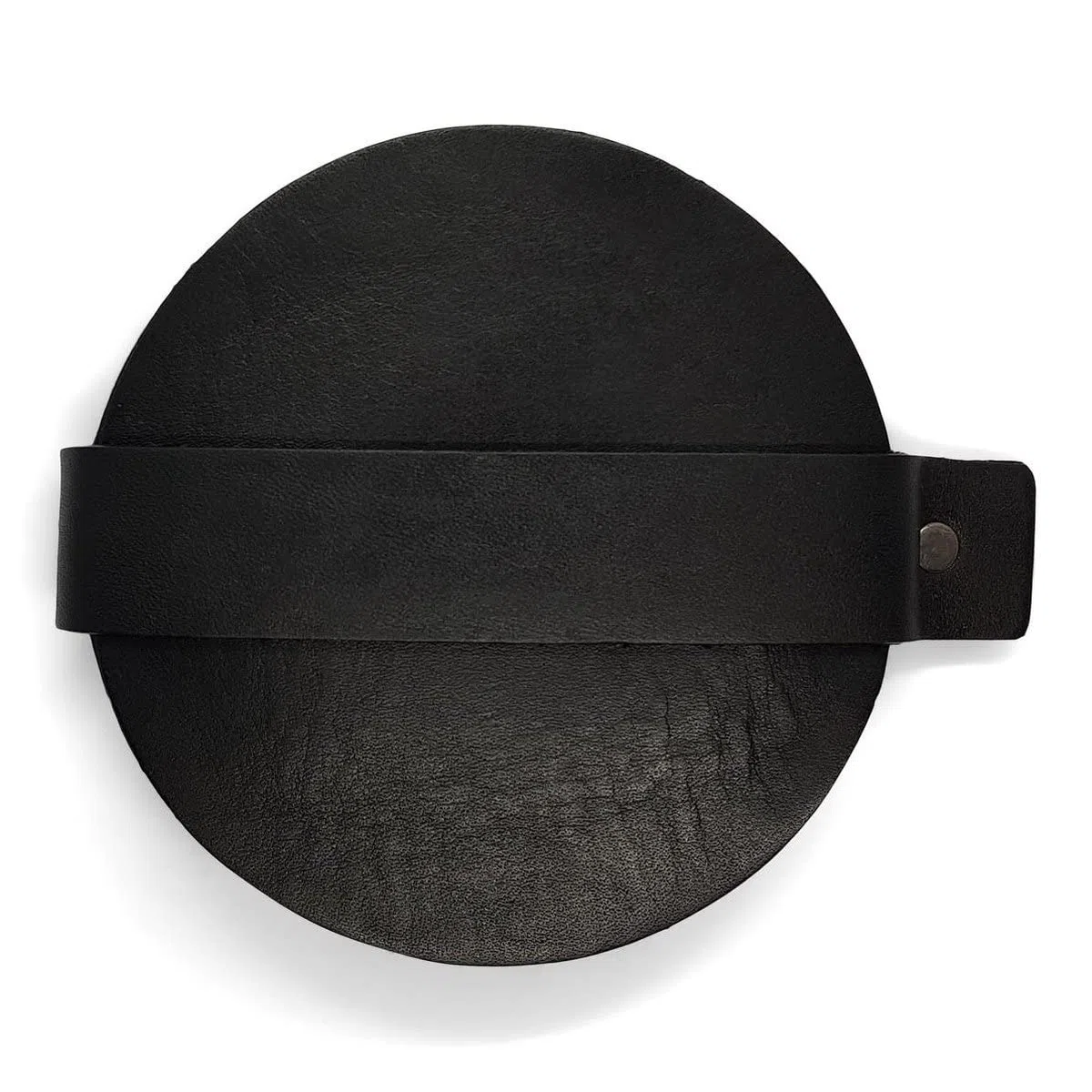 Brute Strength - Sottobicchieri in pelle pieno fiore - Nero - Rotondo - 6 pezzi - Sottobicchiere rotondo per vetro - Sottobicchieri per bevande - include il supporto