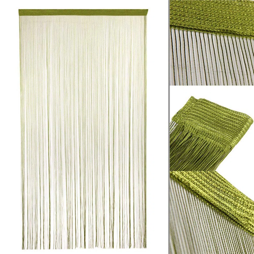 Tenda a fili per porta, pannello a frangia per finestra, divisorio per stanze, casa, patio, camera da letto, decorativa, con nappe, fili argentati, per matrimoni, caffetteria, ristorante Grass