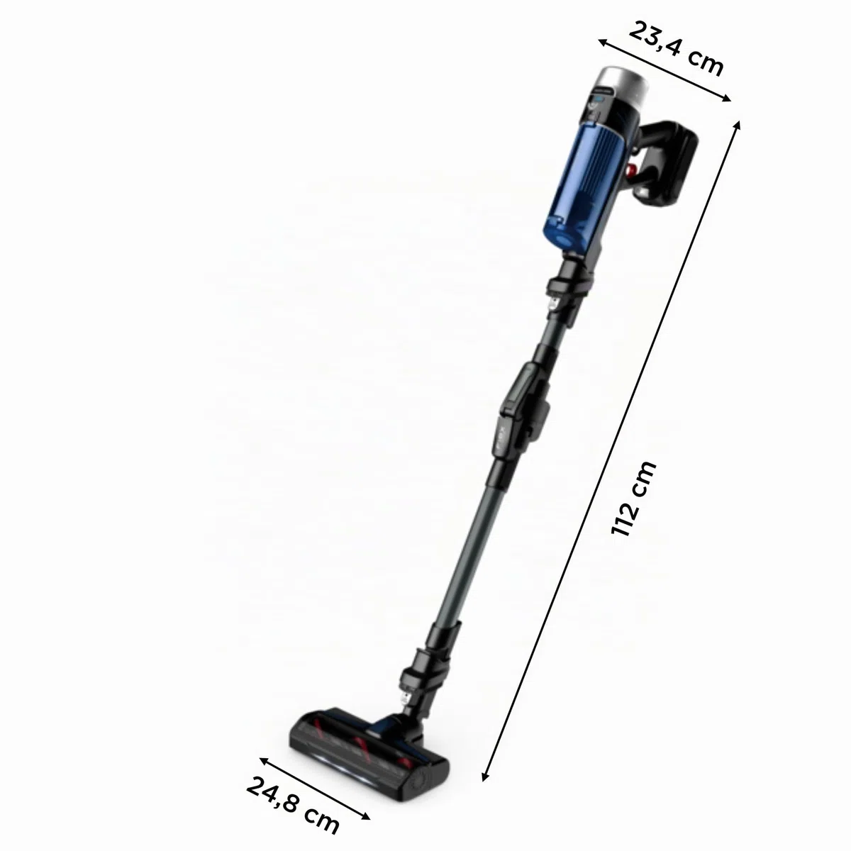 Rowenta X-Force Flex 9.60 Aqua, Aspirapolvere Lavapavimenti, Scopa Elettrica Senza Fili con Regolazione Automatica della Potenza, Filtro Avanzato, Display, Autonomia Fino a 45 Min, 100 AirWatt, RH20C2