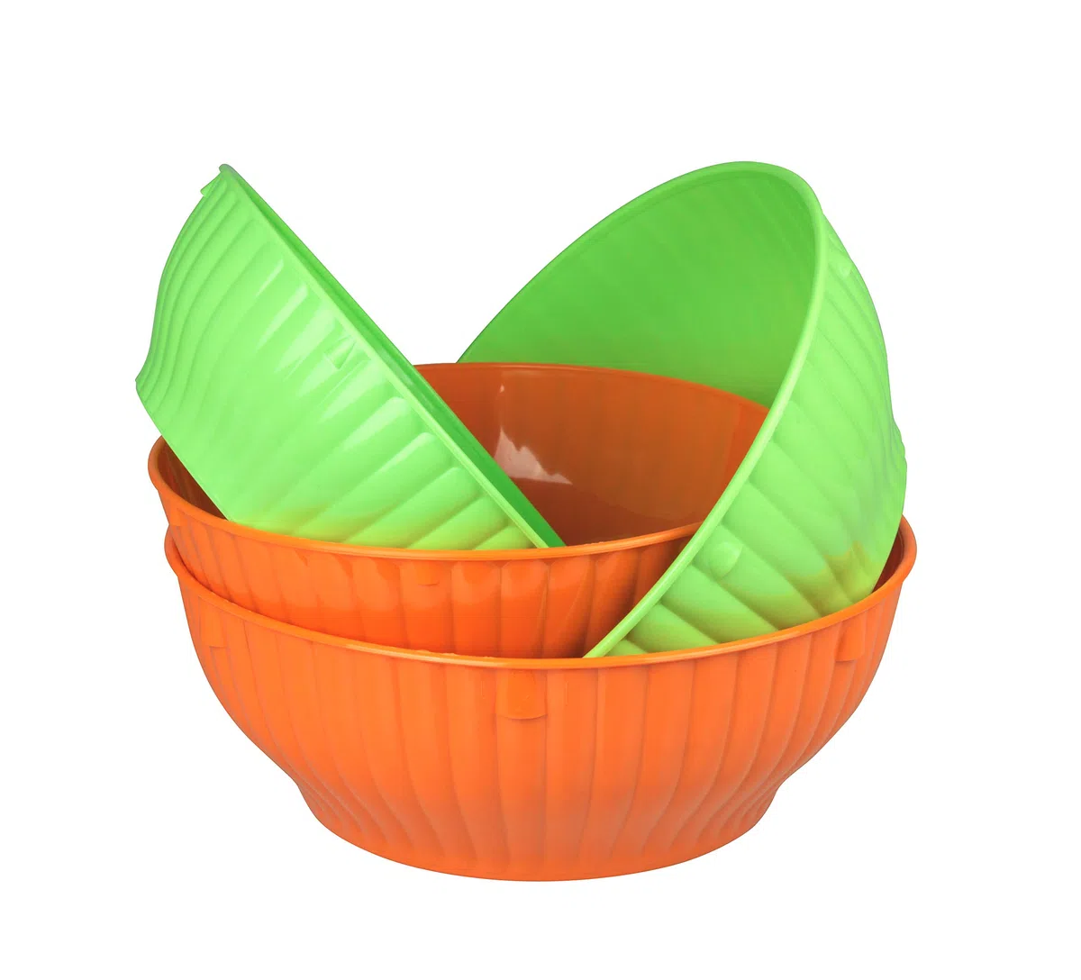 Set 4 Insalatiere in Plastica Modello Trento. Made in Italy. Perfette in Cucina e Campeggio.