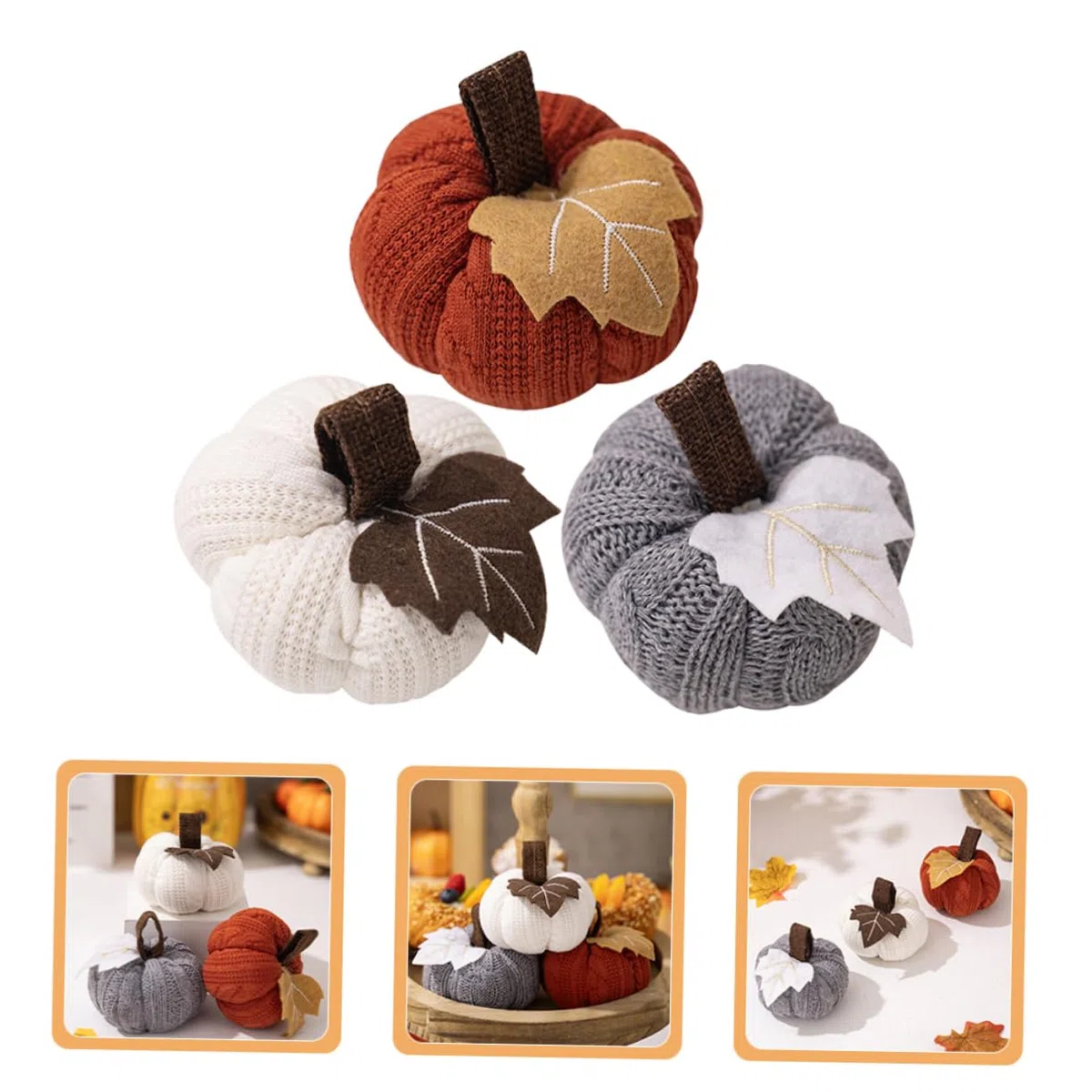 Gatuida 3pezzi Simulazione Decorativa Lavorata Maglia Per Festa Del Decorazione Finta Realistica Per