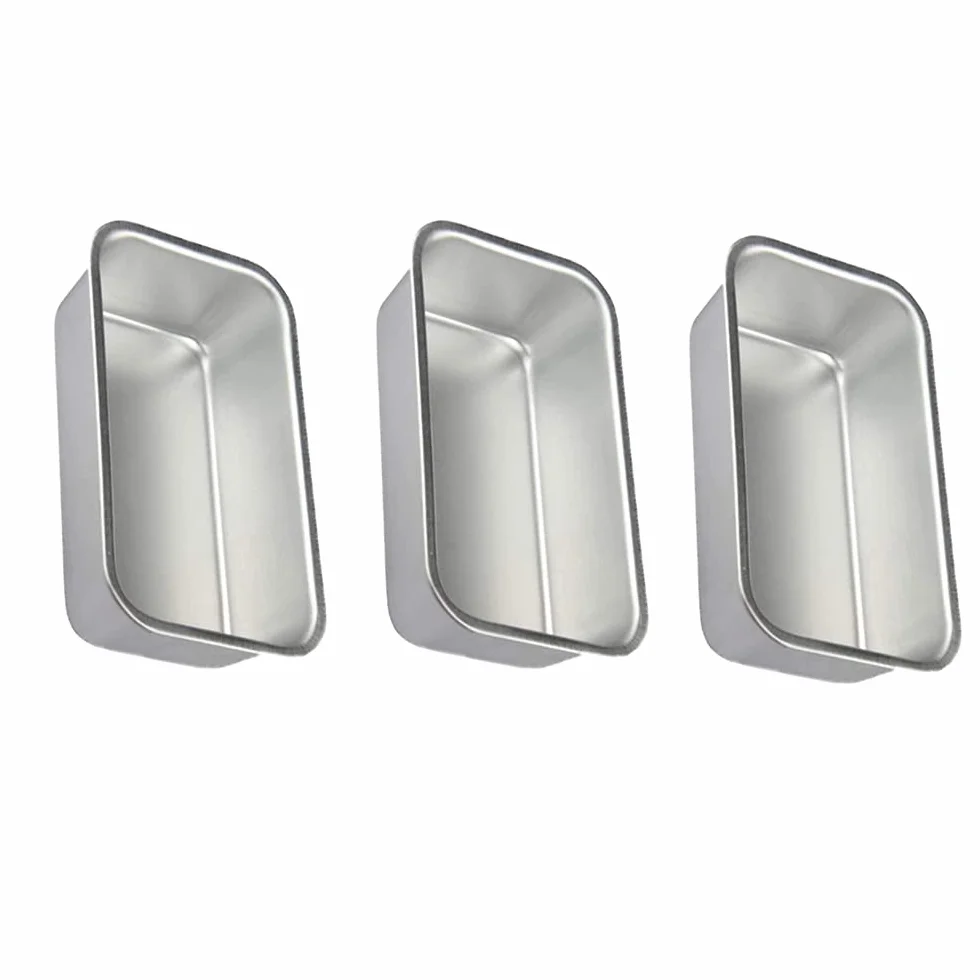 3 Pezzi Stampo per Toast, Stampo in Rettangolare, Teglie per Pane, Antiaderente, Non Tossico, Lavabile in Lavastoviglie, Facile da Pulire, Lega di Alluminio, per Pane, Torte (13,5 x 7,8 x 3,6 cm)