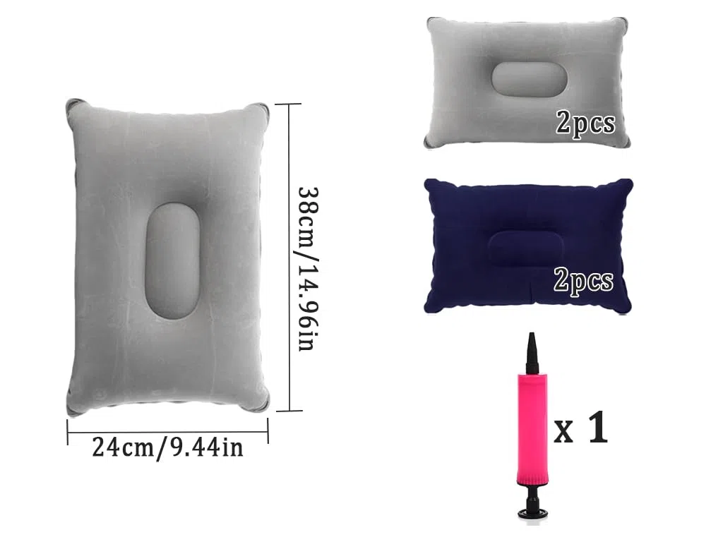 4PCS Cuscini Gonfiabili, Cuscino Gonfiabile da Campeggio Inviare Pompa, Cuscino da Viaggio Ultraleggero, Cuscino da Viaggio Gonfiabile, Cuscino Campeggio,per Campeggio,Spiaggia,Viaggi(2 Colori)
