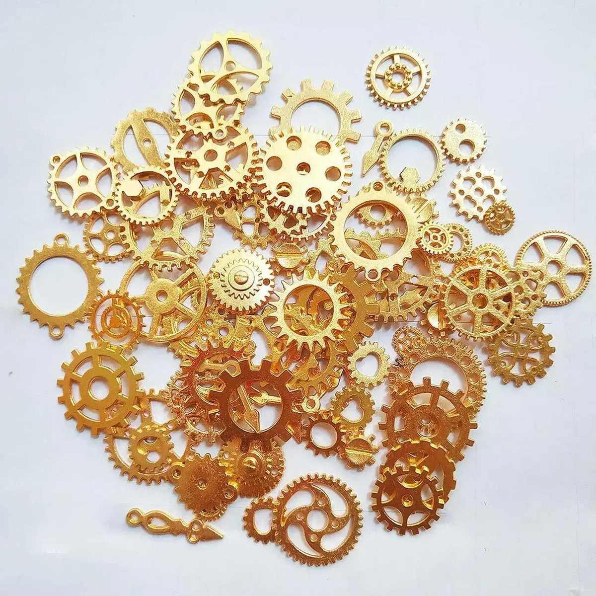 Ingranaggi per Orologi Parti in Metallo Dorato Steampunk Forniture assortite Lotto 10 Pezzi-Default