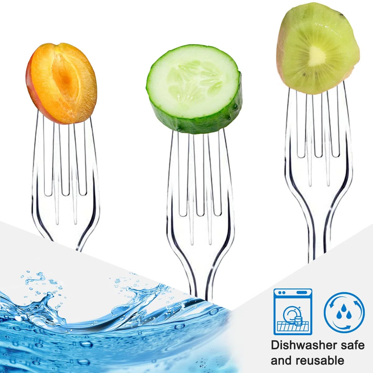 Forchette Plastica, 200pcs Posate di Plastica Riutilizzabili e Robuste per Eventi Aperto e Chiuso, Feste di Compleanno, Catering, Matrimoni