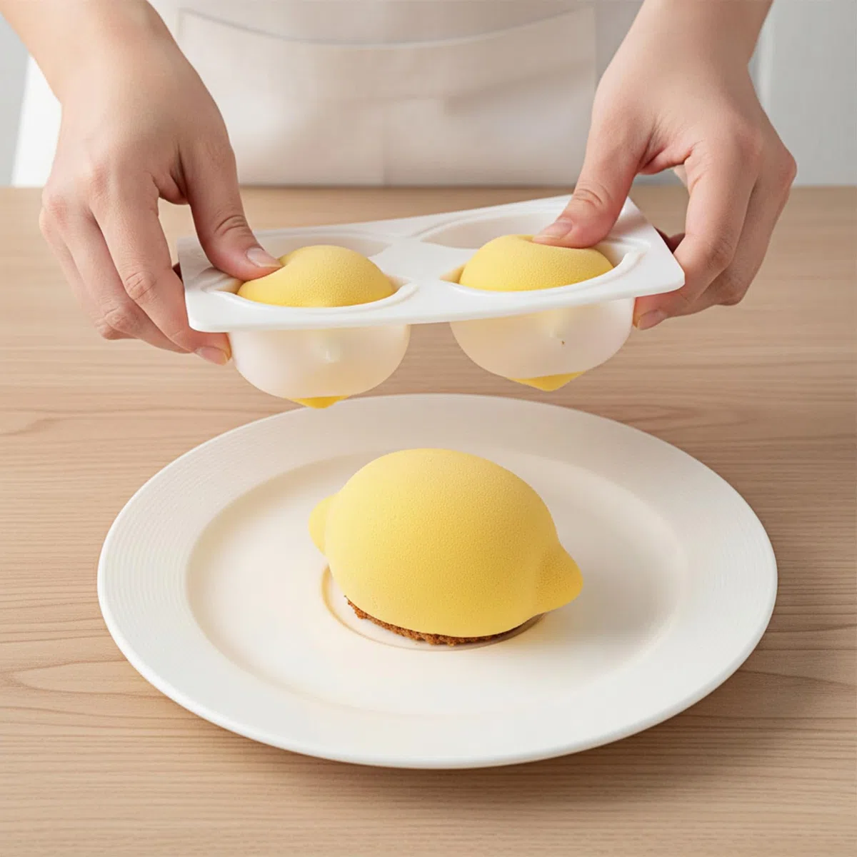 MOLIMOLI Stampi Cedric Grolet, Set di 6 stampi in Silicone per Limoni, Stampo Realistico Limoni 3D Realizzato Alimentare Brownies, Torta Mousse, Dessert e Decorazione Torte (Bianco)