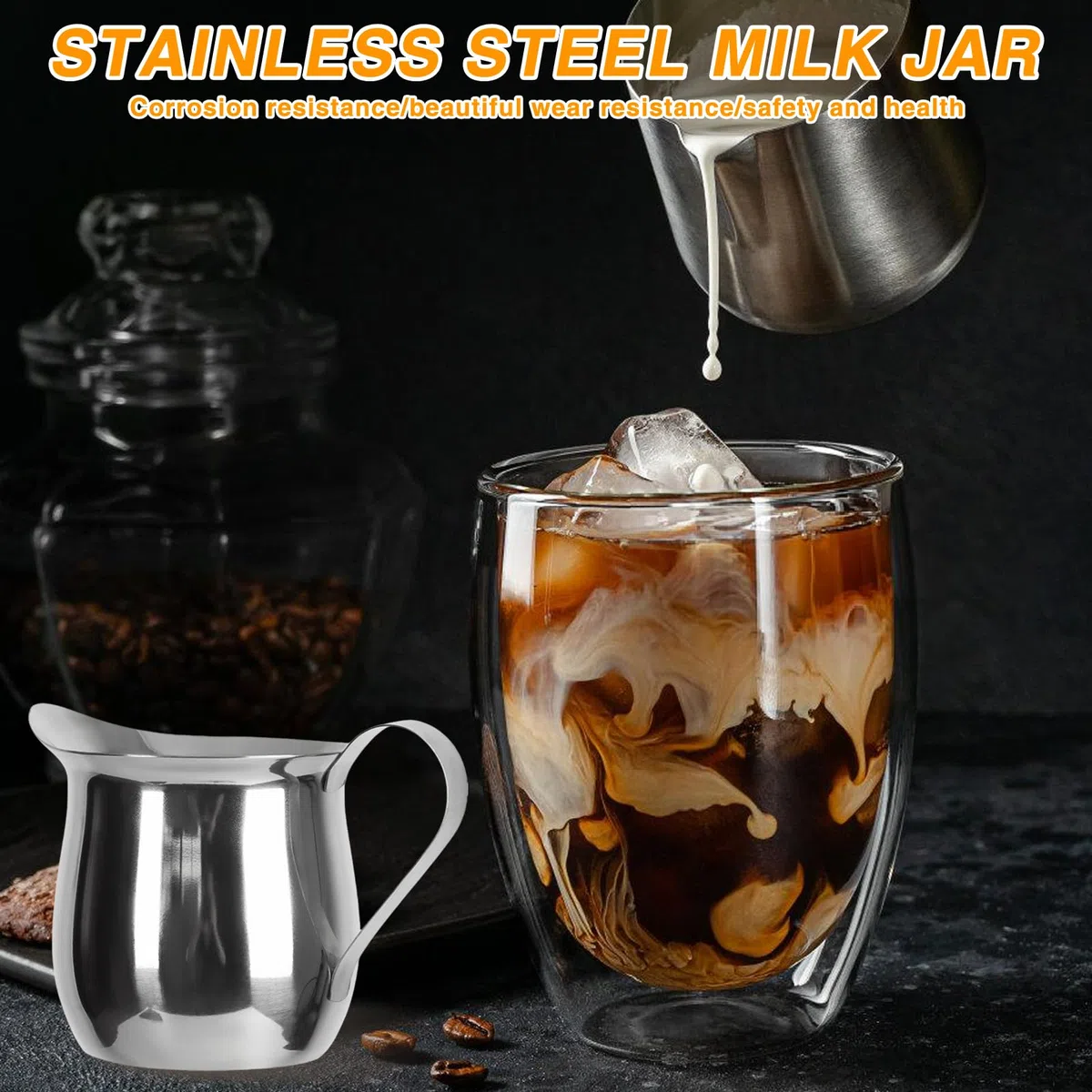 6 bricco per latte, in acciaio inox da 90 ml, piccolo bricco per latte in schiuma, bricco da 3 oz per schiumare, brocca per latte e caffè espresso per montalatte, cappuccino, latte art