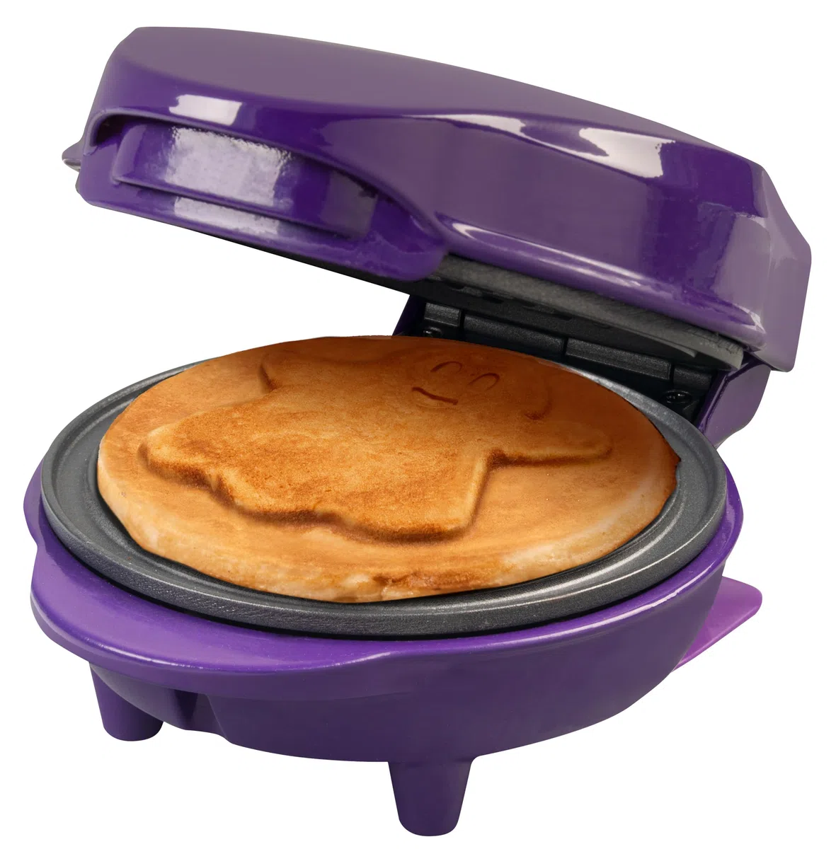 Bestron Mini piastra per waffle con piastra speciale "fantasma", dimensioni cialde Ø 10 cm, dimensioni ideali per bambini, per compleanni o come regalo, fioriera e rivestimento antiaderente, colore