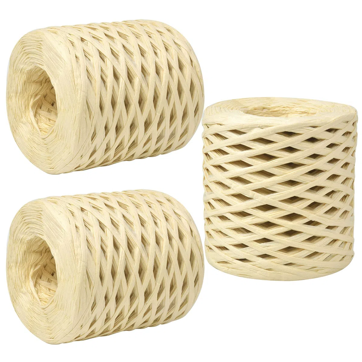 3 Rotoli Nastro di Carta in Rafia, 200M Corda di Carta Rafia Naturale per Uncinetto, Imballaggio di Carta Spago Rafano per Confezioni Regalo, Fai da Te Artigianato Decorazione, Tessitura (Naturale)