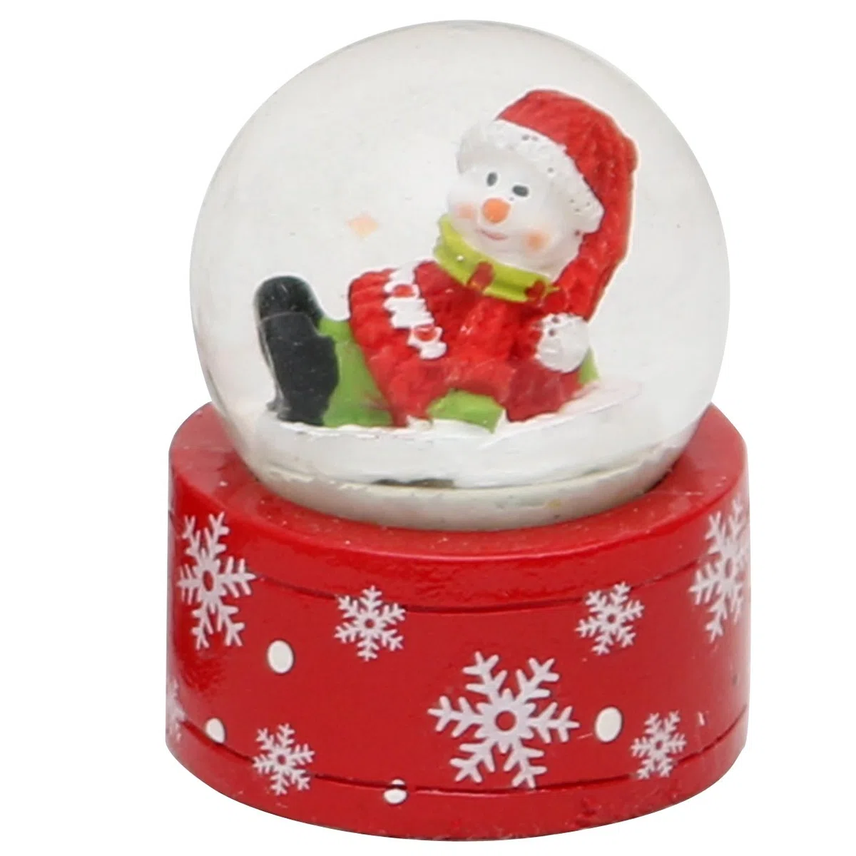 Dekohelden24 Bellissimo Set di 2 Piccolo Palle di Vetro con Neve, Circa 5 x 3,5 cm/Ø 3,5 cm