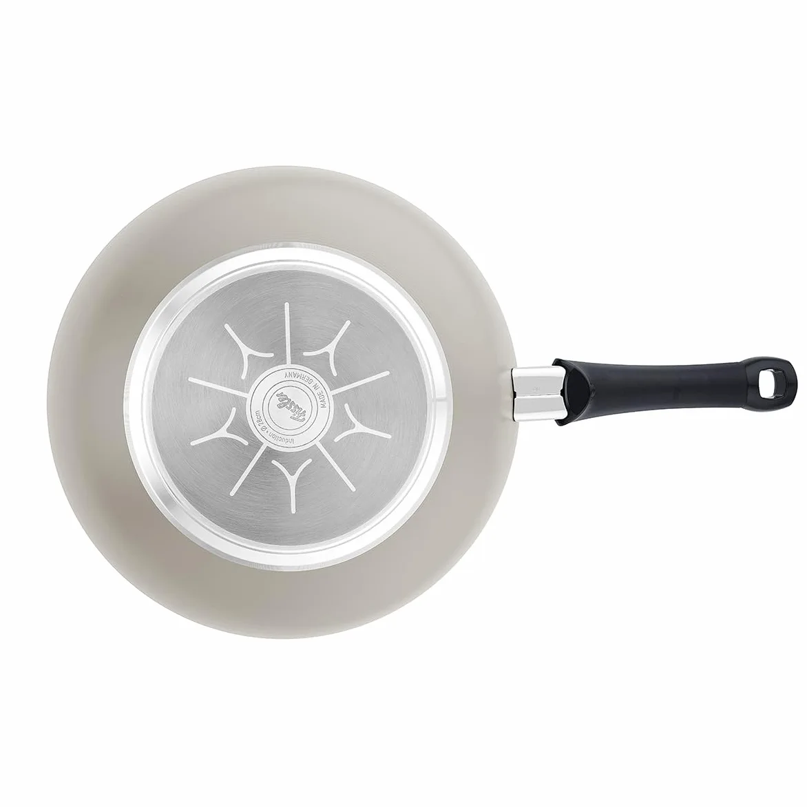 Fissler Ceratal - Pentola Wok in alluminio (diametro 30 cm, 5,2 l), padella in ceramica con rivestimento antiaderente, bordo alto, senza PFAS/PTFE, Made in Germany, compatibile induzione