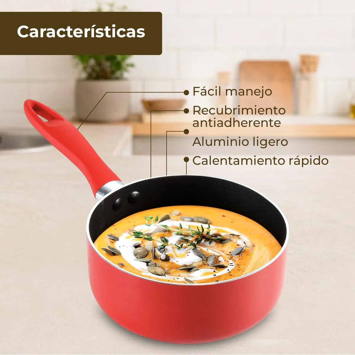 Tescoma 594006 Presto Mini Casseruola con 1 Manico, Rosso