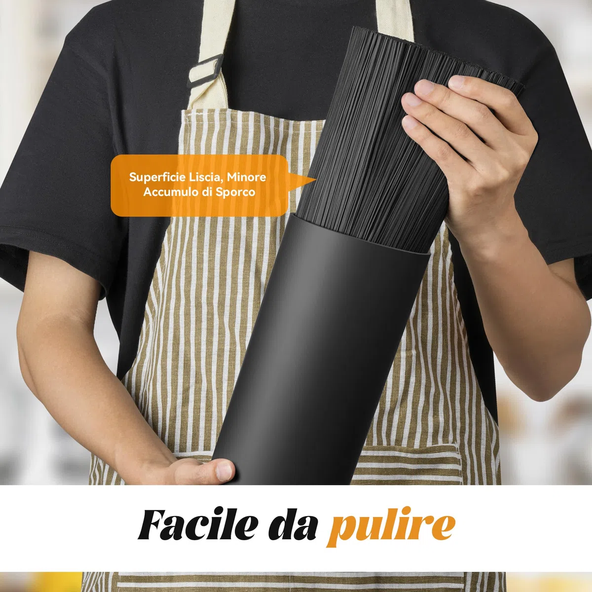 Ceppo Portacoltelli senza Coltello - Ceppo Portacoltelli non Attrezzato - Ceppo per Coltelli Nero con Lamelle Flessibili - Porta Coltelli da Cucina con Cassetto Portacoltelli