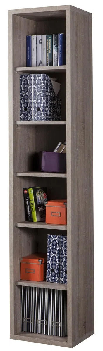 Composad | Libreria Alta della Linea DISEGNO Con 5 Ripiani Regolabili, Libreria Scaffale, Mobile Colonna, (LxAxP) 44x217,50x35,70 cm, Colore Rovere, Studio, Soggiorno, Ufficio, Made in Italy