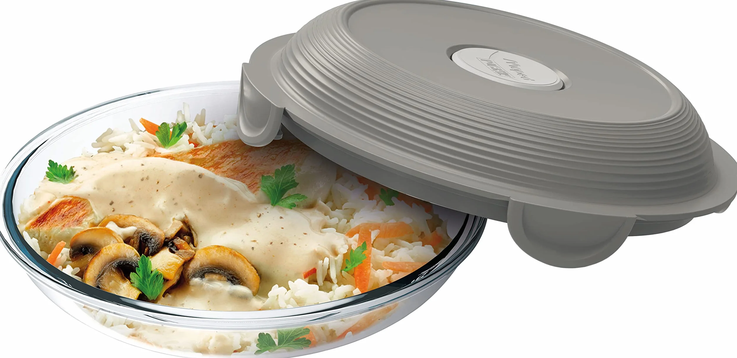 Maped PICNIK - Piatto da pranzo in vetro Concept Adult, adatto al microonde, 700 ml, colore: Grigio