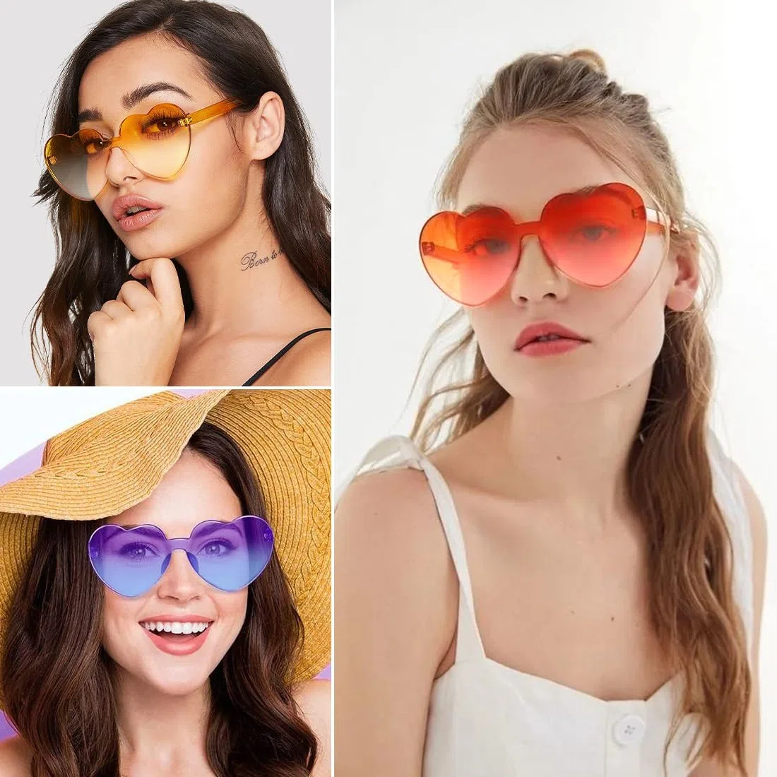 12 Pezzi Occhiali da Sole Cuore,Occhiali da Festa Cuore,Occhiali Cuore,Occhiali da Sole forma di Cuore,Occhiali da Sole Bambini Adulti per Gli Accessori di Partito,Compleanno,Carnevale,Martedì Grasso