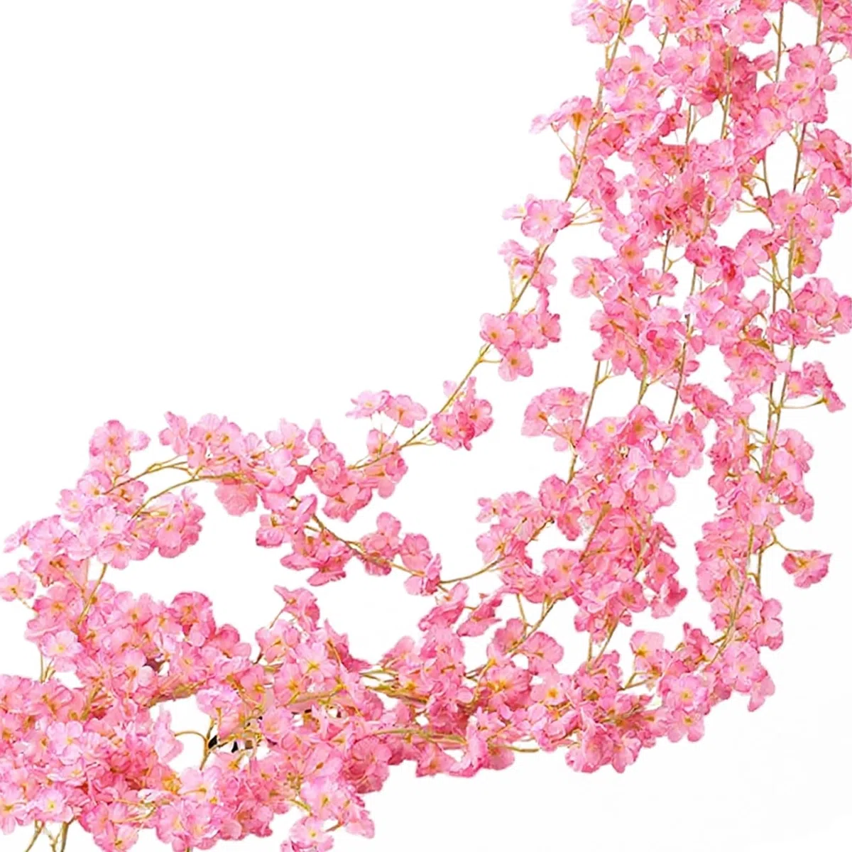 3 Pezzi Ghirlanda Fiori di Ciliegio Artificiali 180cm – Fiori Rosa Scuro Realistici per Decorazioni Matrimonio, Festa, Giardino, Balcone, Casa, Camera – Vite Finta Sakura per Interni ed Esterni