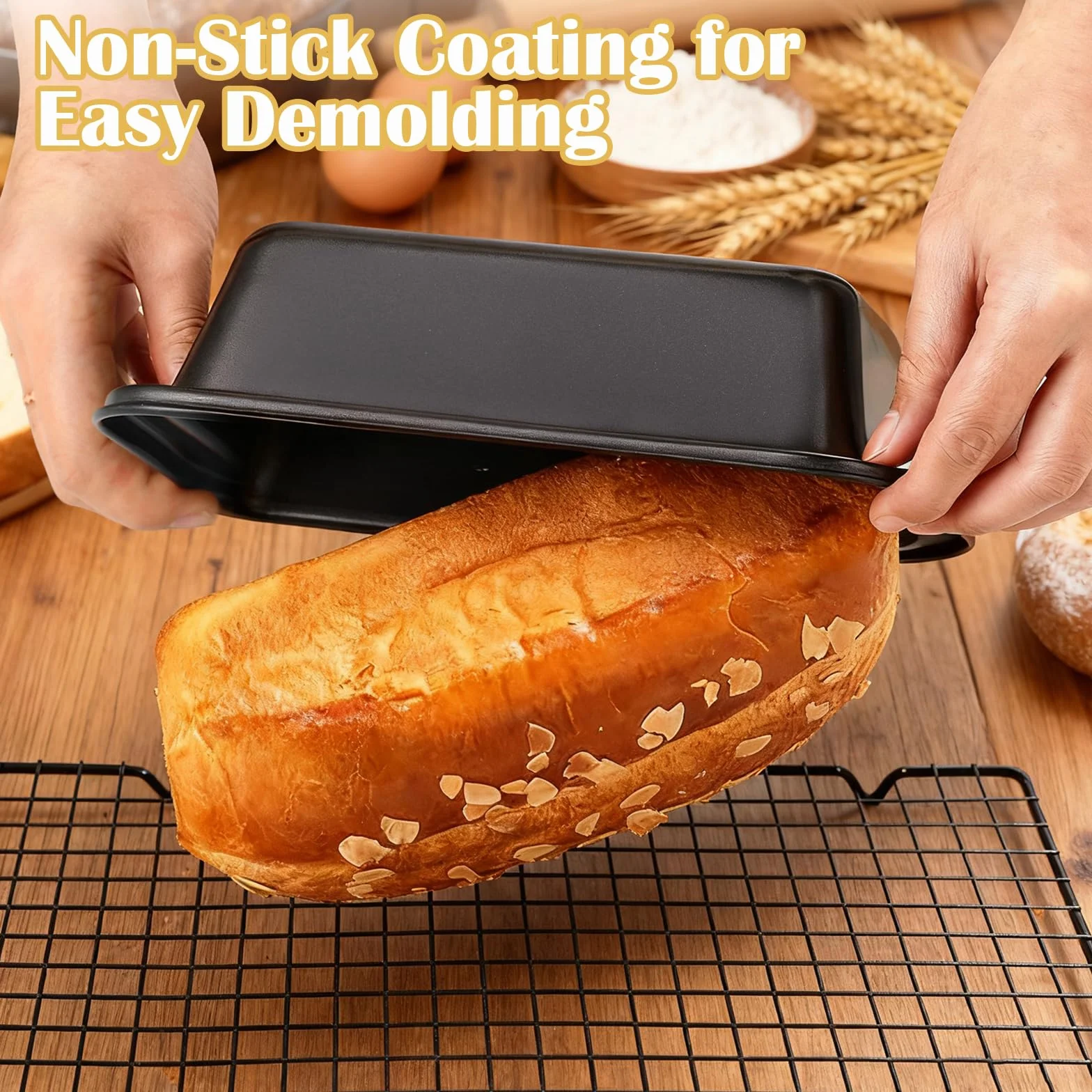2 Pezzi Piccola Stampo Plumcake 20x10x6cm - Stampo per Pane in Cassetta Rettangolare Antiaderente, Ideale per Pane, Torte, Toast e Dolci, Compatibile con Forno e Friggitrice ad Aria Ninja