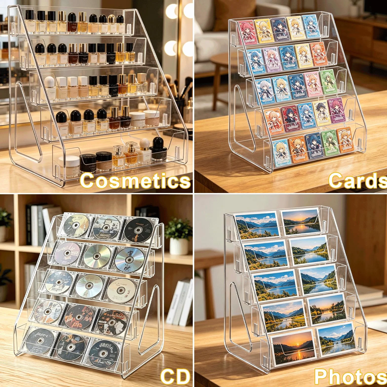Espositore per Carte Collezionabili, 5 Ripiani Espositore per Biglietti di Auguri, Porta Carte da Collezione Portatile, Organizer per Carte Sportive, Organizzatore per Carte da Collezione
