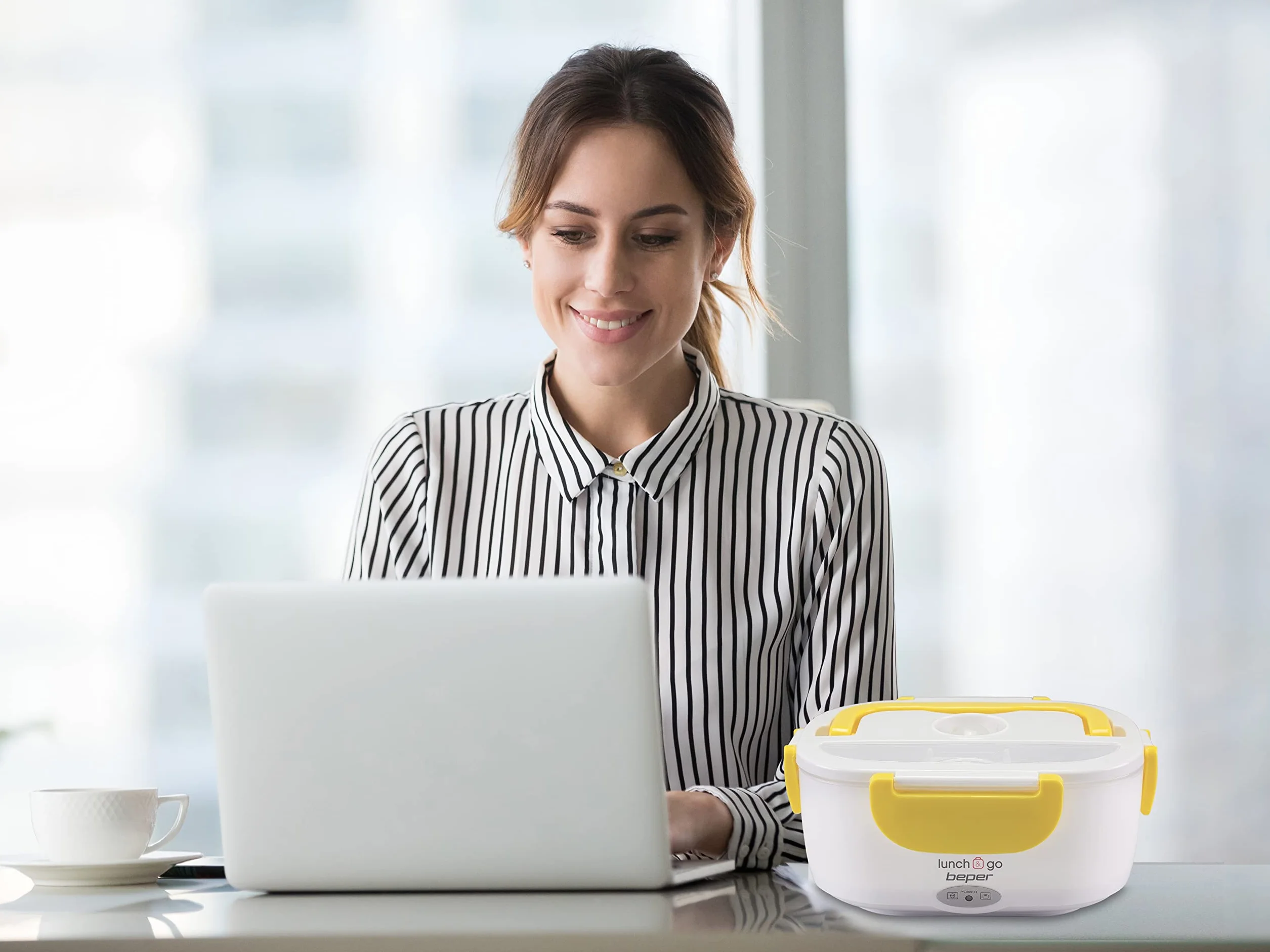 BEPER 90.920G Lunch & Go Scaldavivande Elettrico Portatile 220V Giallo